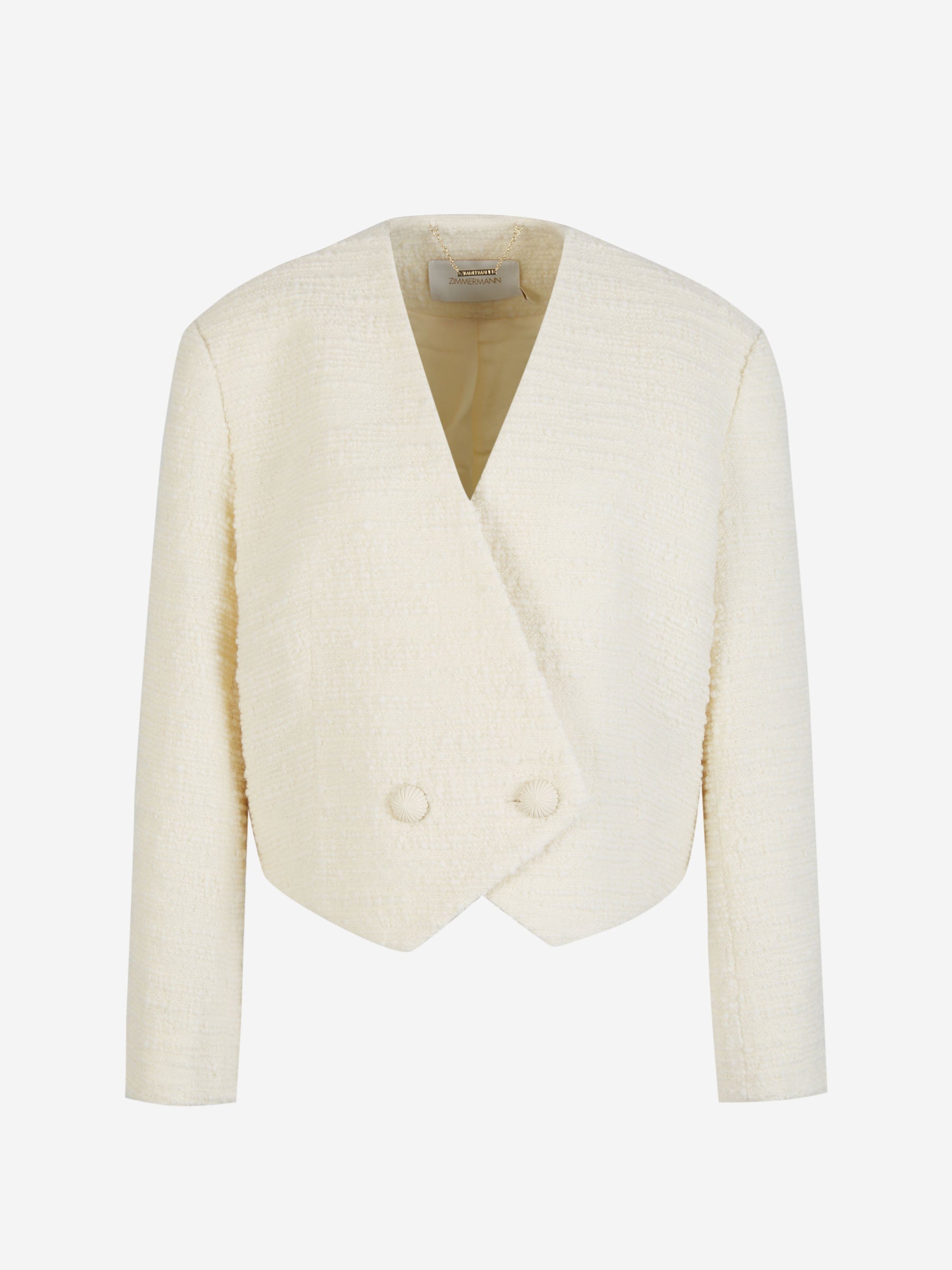 Outlet online Zimmermann Mujer Blazer Luminosity Cropped color Crema sku 741-002058 01 - Foto 1