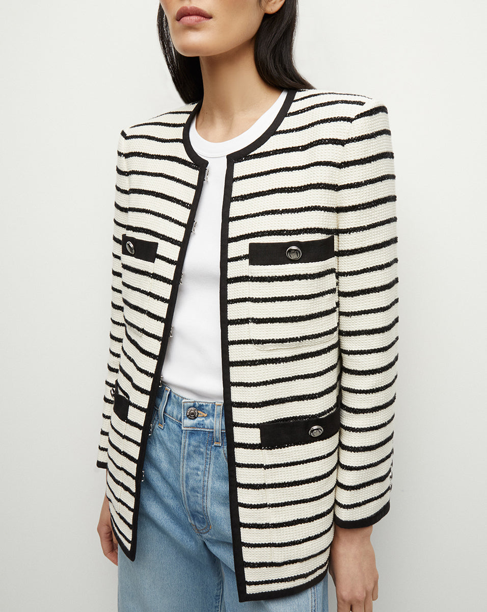 Outlet online Veronica Beard Mujer Chaqueta Dickey Foster color Blanco sku 741-002200 01 - Foto 2