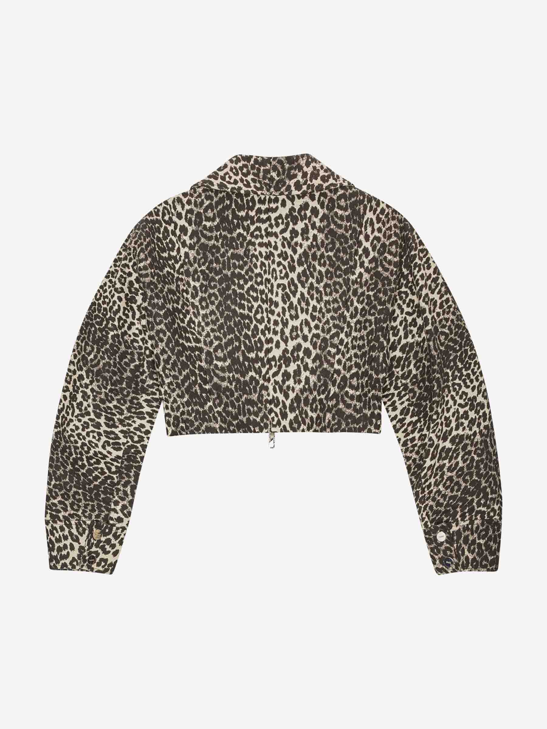 Outlet online Ganni Mujer Cazadora Cropped Cremallera color Leopardo sku 741-002227 01 - Foto 3