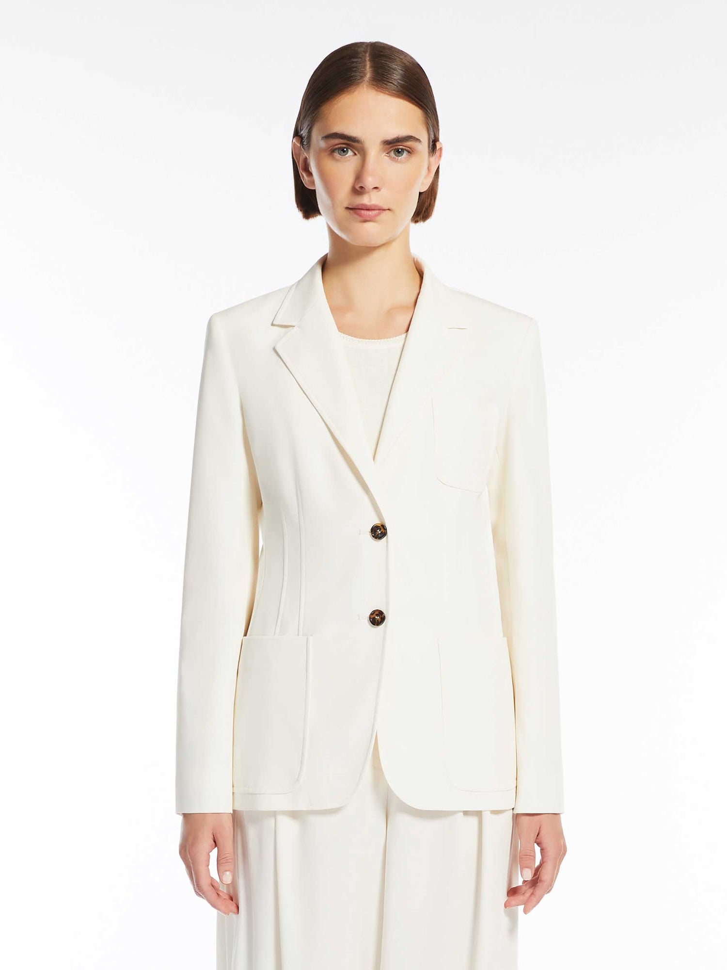 Max Mara Mujer Barcelona Blazer Entallado Algodón color Marfil sku 741-002233 01 - Foto 3