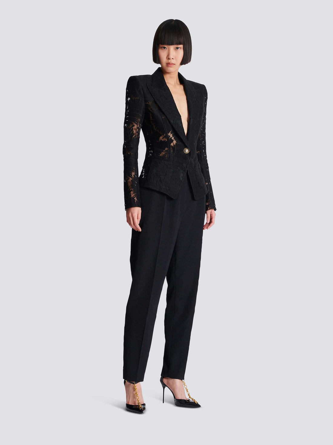 Outlet online Balmain Mujer Blazer Encaje color Negro sku 741-002274 01 - Foto 2