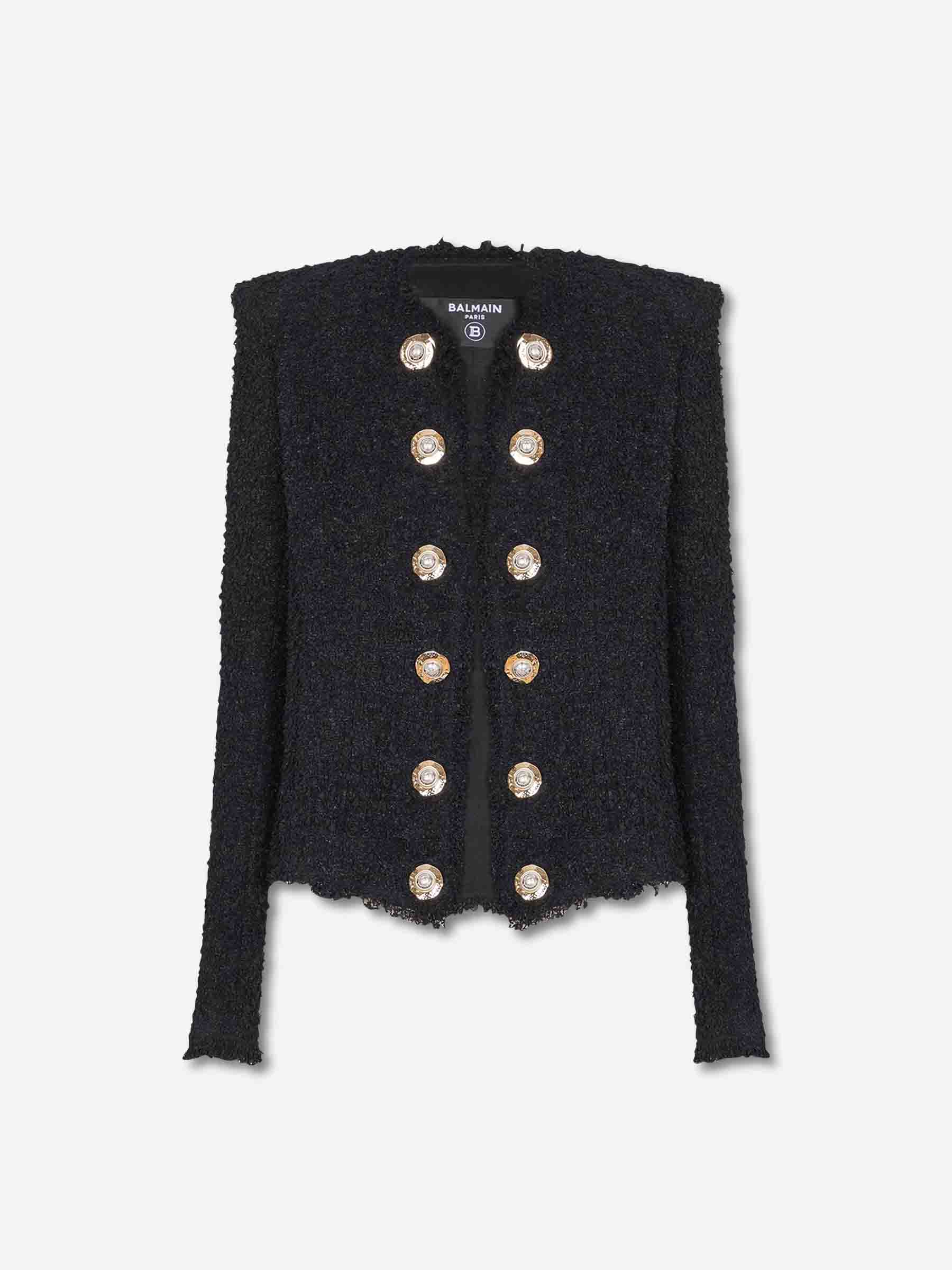 Outlet online Balmain Mujer Chaqueta Tweed color Negro sku 741-002282 01 - Foto 1