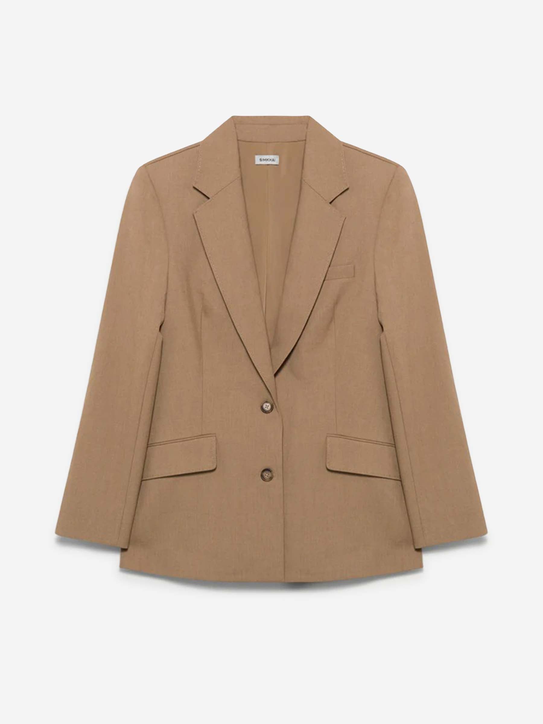 Outlet online Simkhai Mujer Blazer Moren Plisado color Camel sku 741-002307 01 - Foto 1