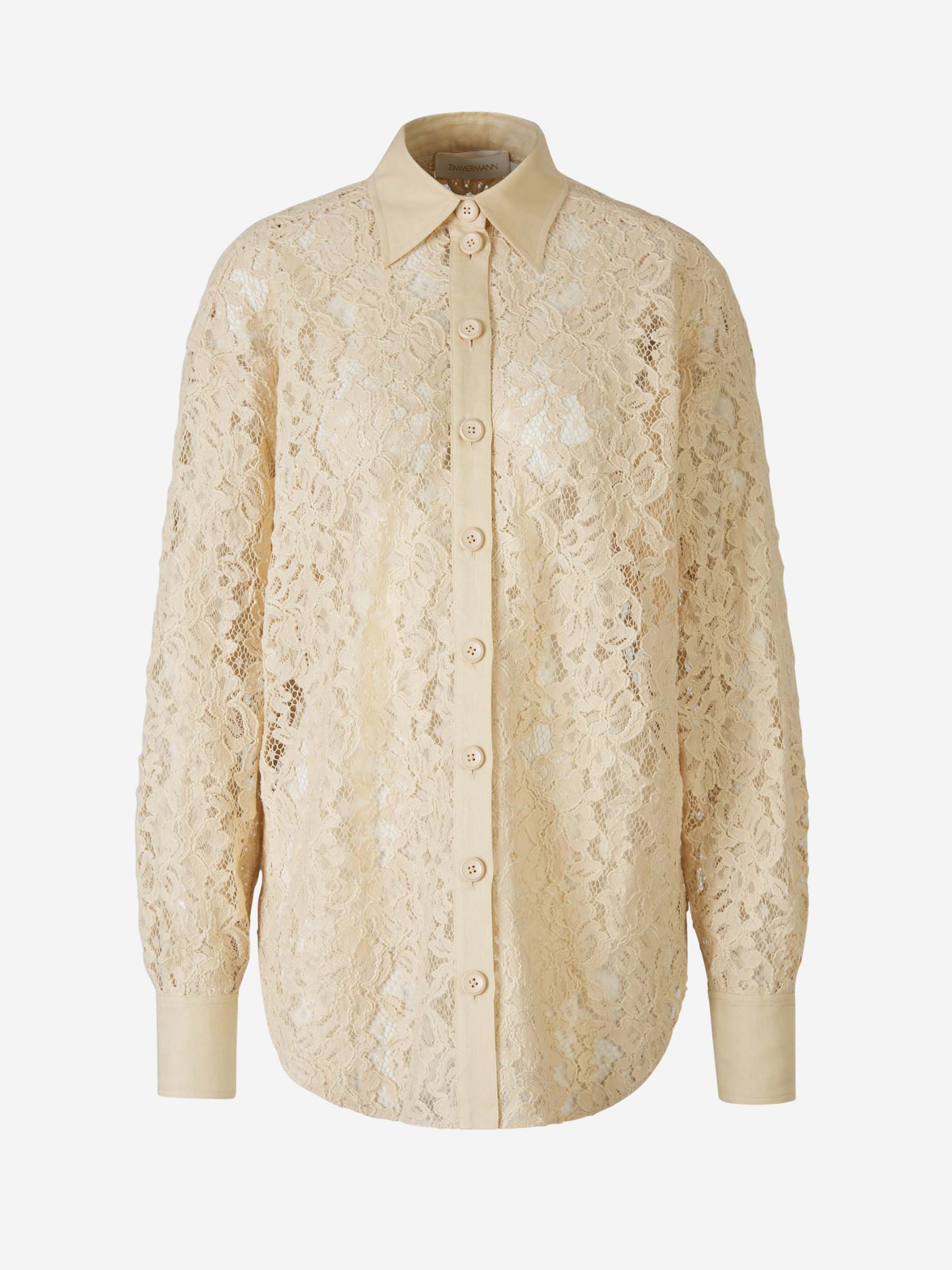Outlet online Zimmermann Mujer Camisa Natural Encaje color Beis sku 701-002072 00 - Foto 1