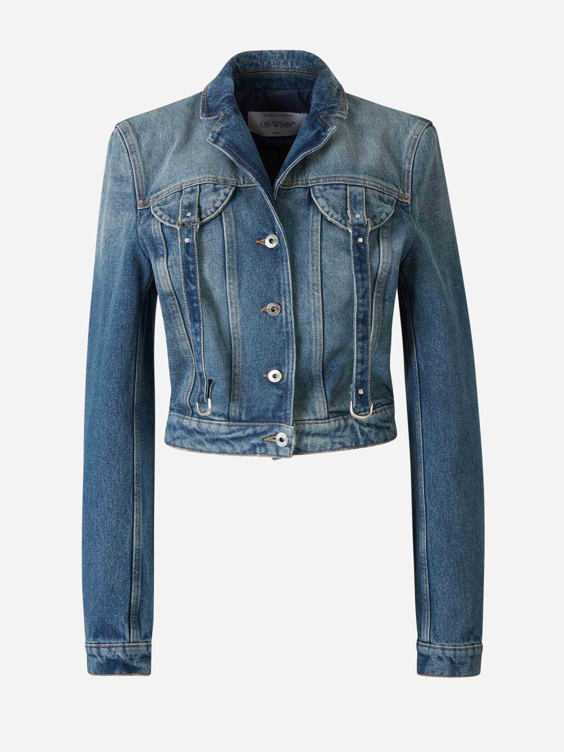 Outlet online Off-White Mujer Cazadora Corta Denim Algodón color Azul Denim sku 772-001316 01 - Foto 1