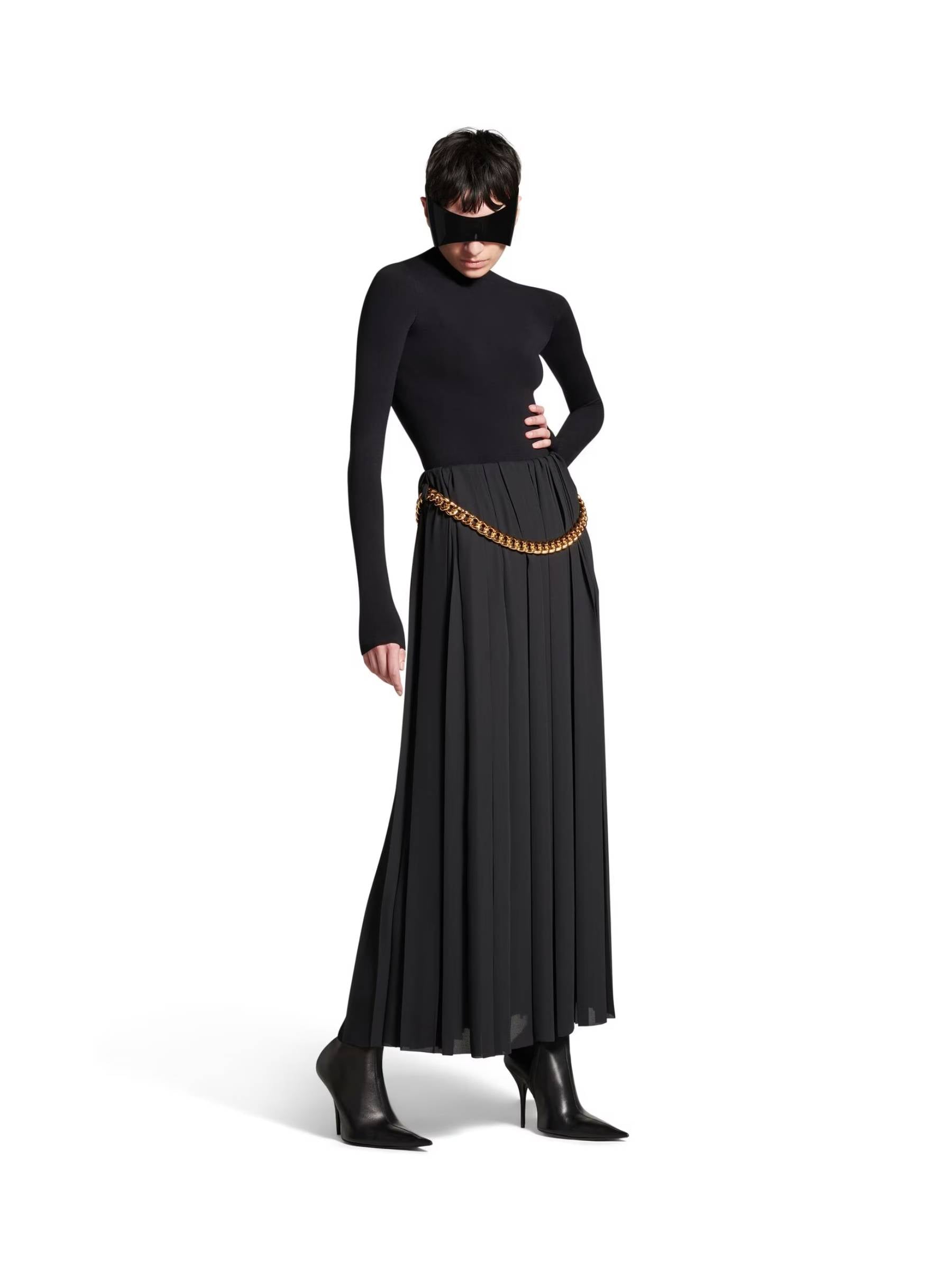 Outlet online Balenciaga Mujer Falda Maxi Plisada color Negro sku 750-001545 01 - Foto 2