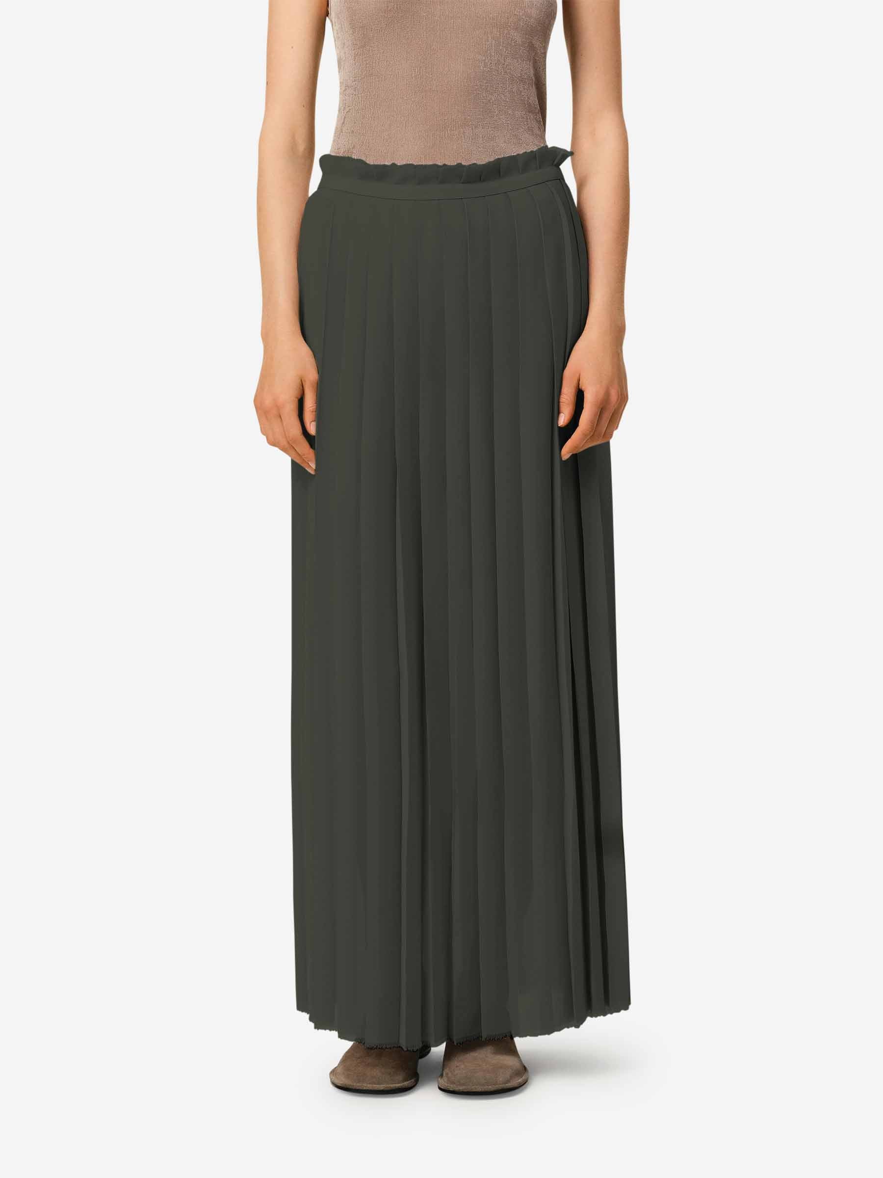 Ami Paris Mujer Barcelona Falda Maxi Plisada color Verde sku 750-001554 02 - Foto 4