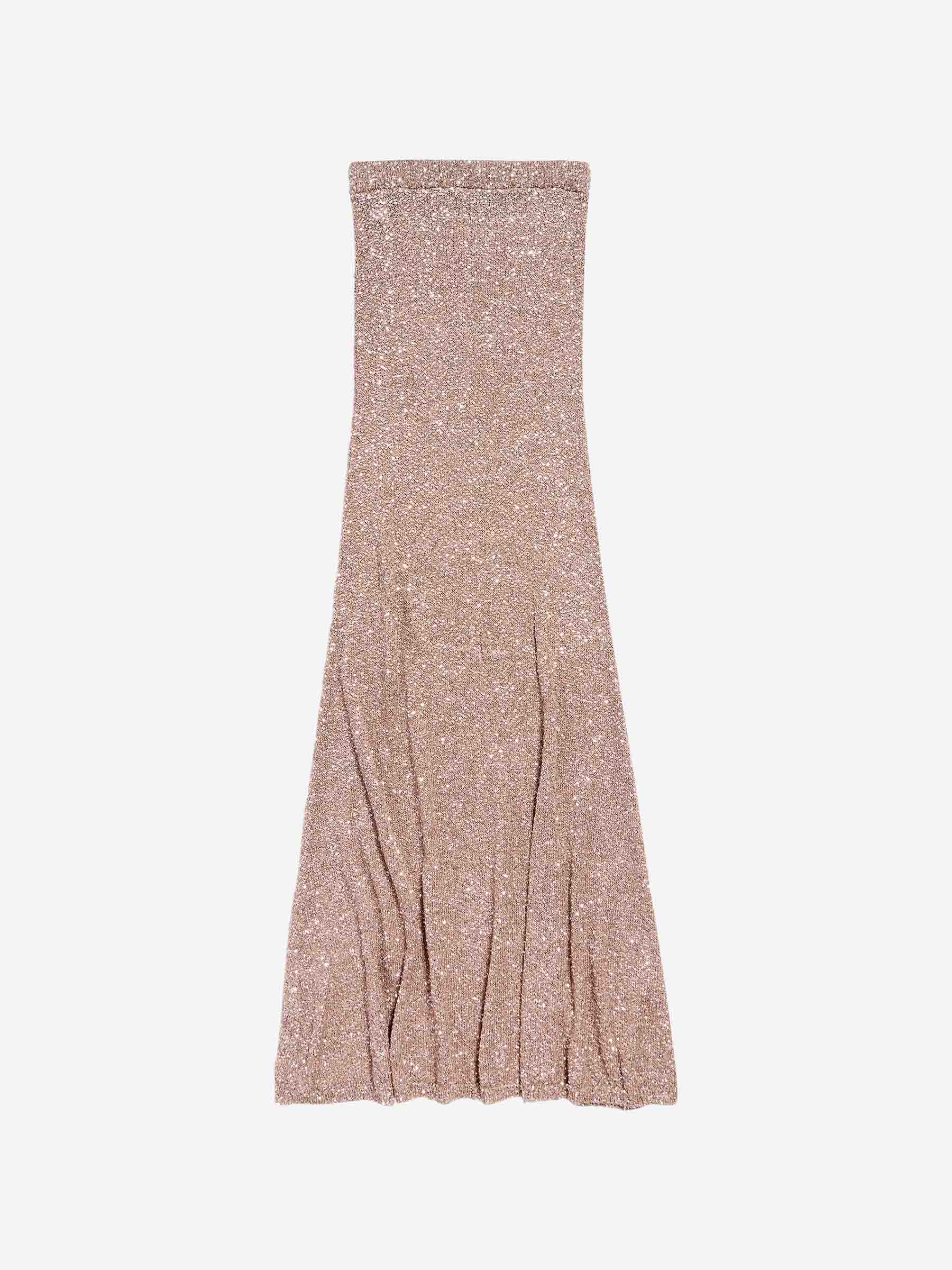 Outlet online Balenciaga Mujer Falda Maxi Lentejuelas color Rosa Envejecido sku 750-001560 01 - Foto 1