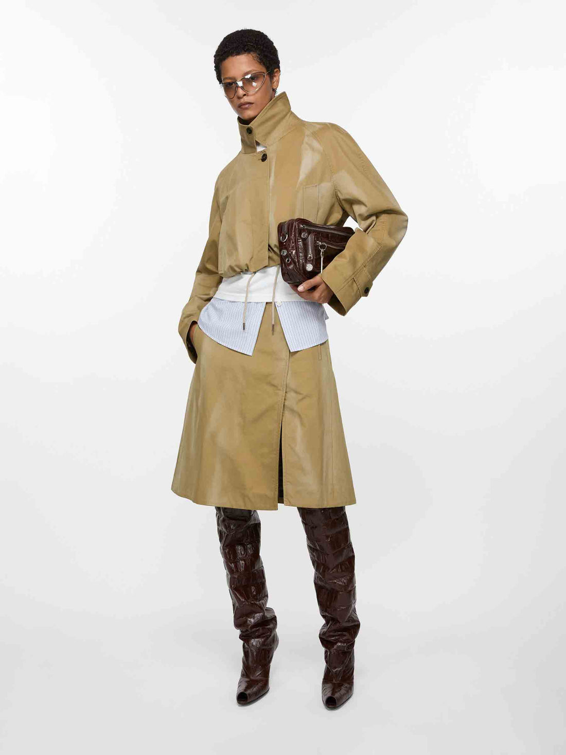 Acne Studios Mujer Barcelona Falda Midi Algodón color Beige sku 750-001590 01 - Foto 1