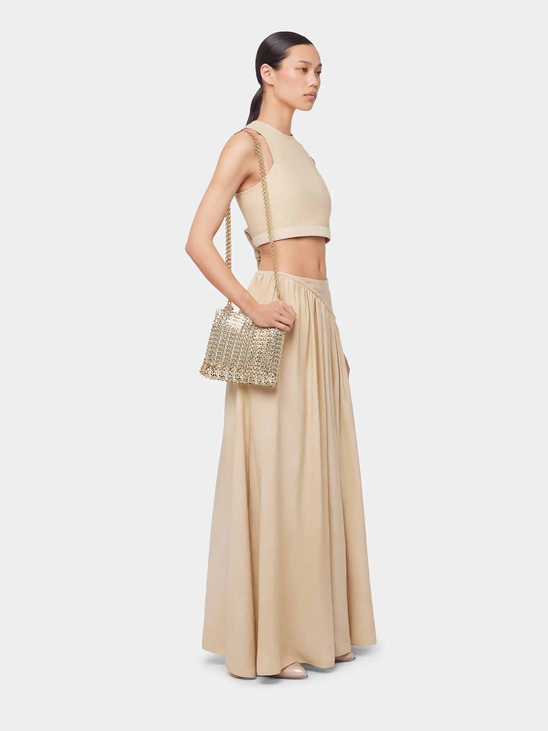 Outlet online Rabanne Mujer Falda Maxi Fruncidos color Beige sku 750-001627 01 - Foto 3