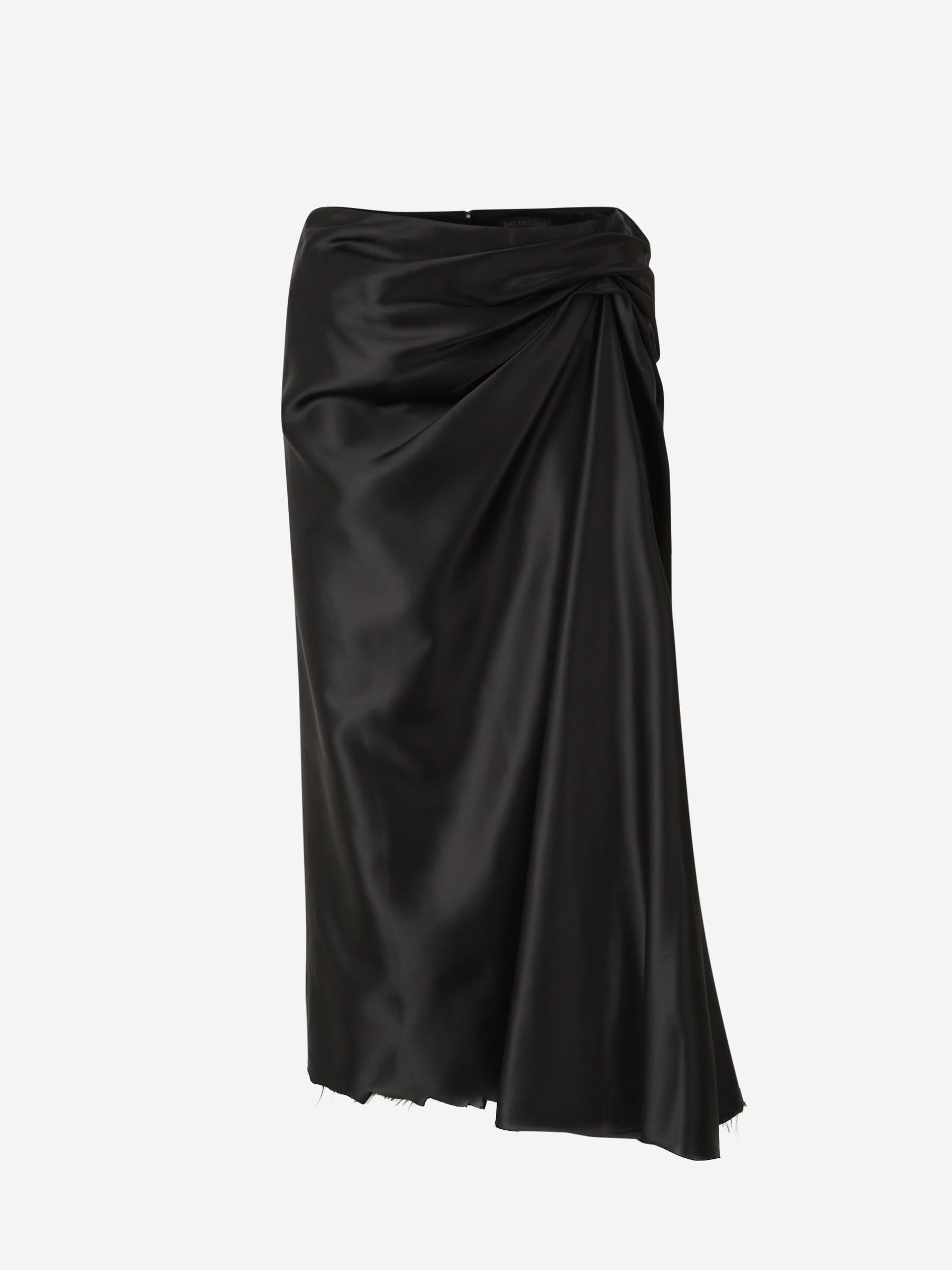 Outlet online Balenciaga Mujer Falda Midi Drapeada color Negro sku 750-001630 01 - Foto 1