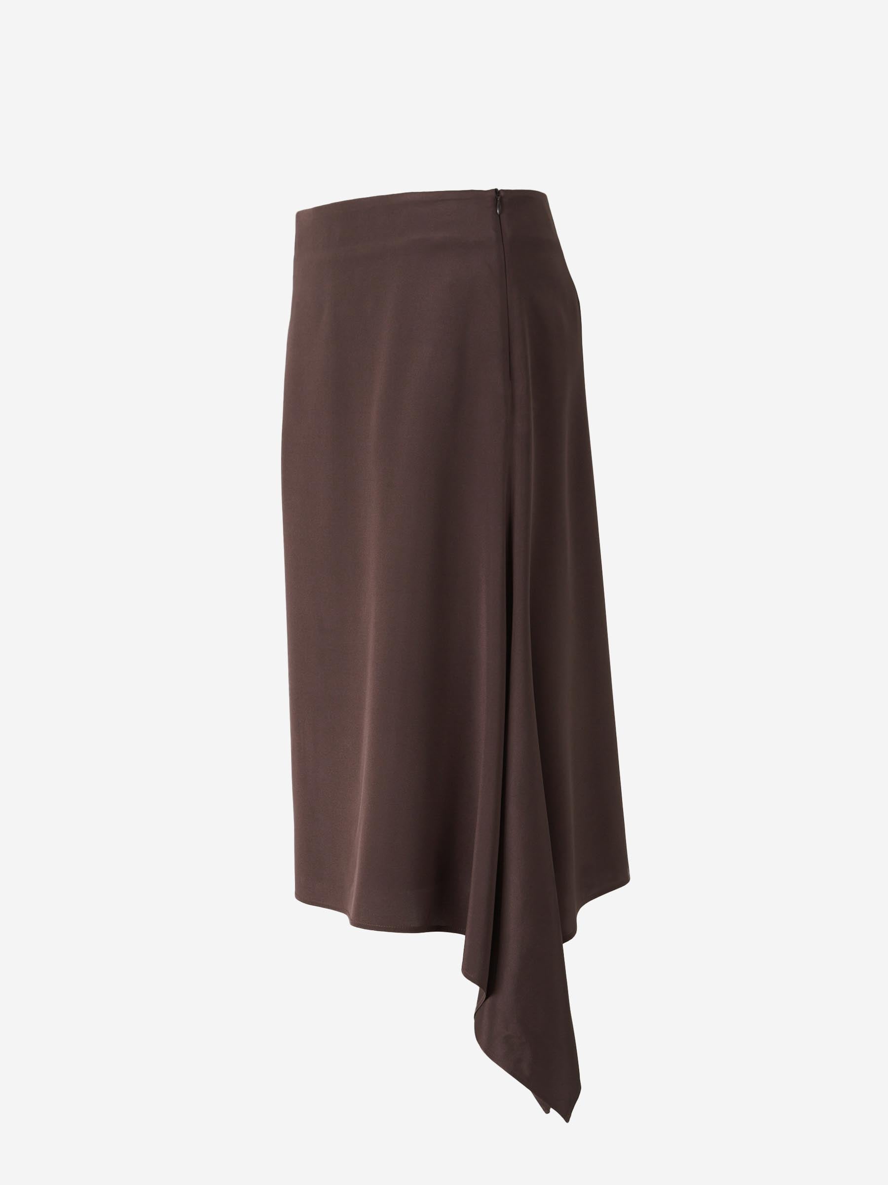 Peserico Mujer Barcelona Falda Midi Asimétrica color Marrón Oscuro sku 750-001636 01 - Foto 2