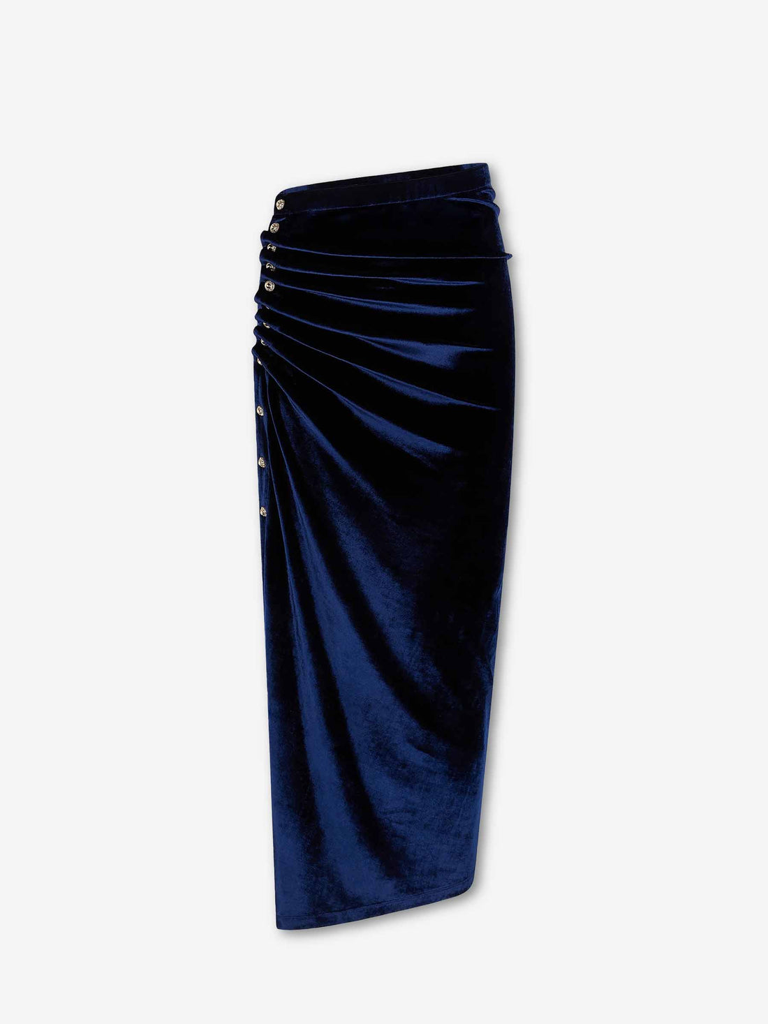 Outlet online Rabanne Mujer Falda Midi Drapeada color Azul Cobalto sku 750-001651 01 - Foto 1