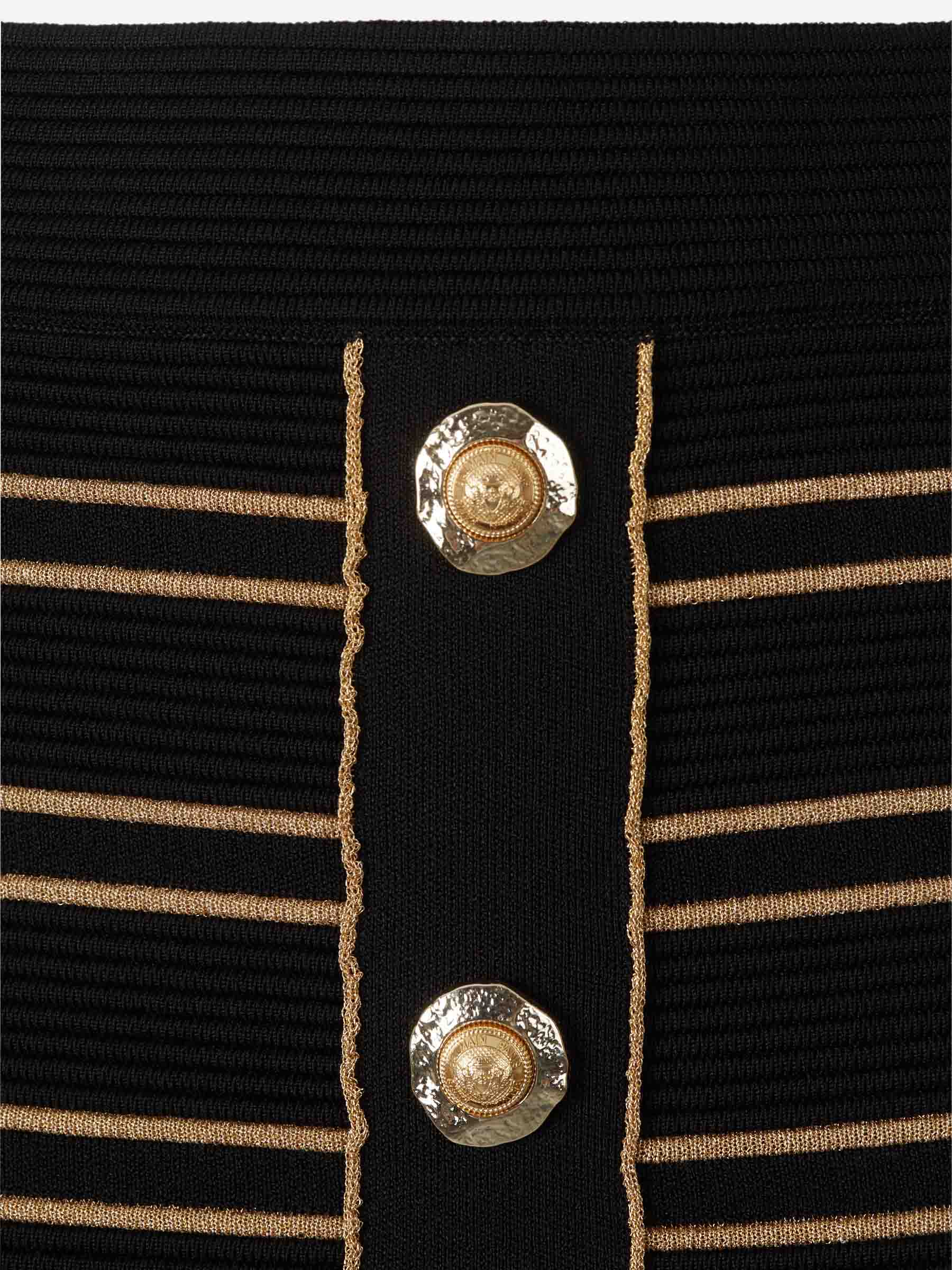 Outlet online Balmain Mujer Falda Midi Listada color Negro sku 750-001685 01 - Foto 3