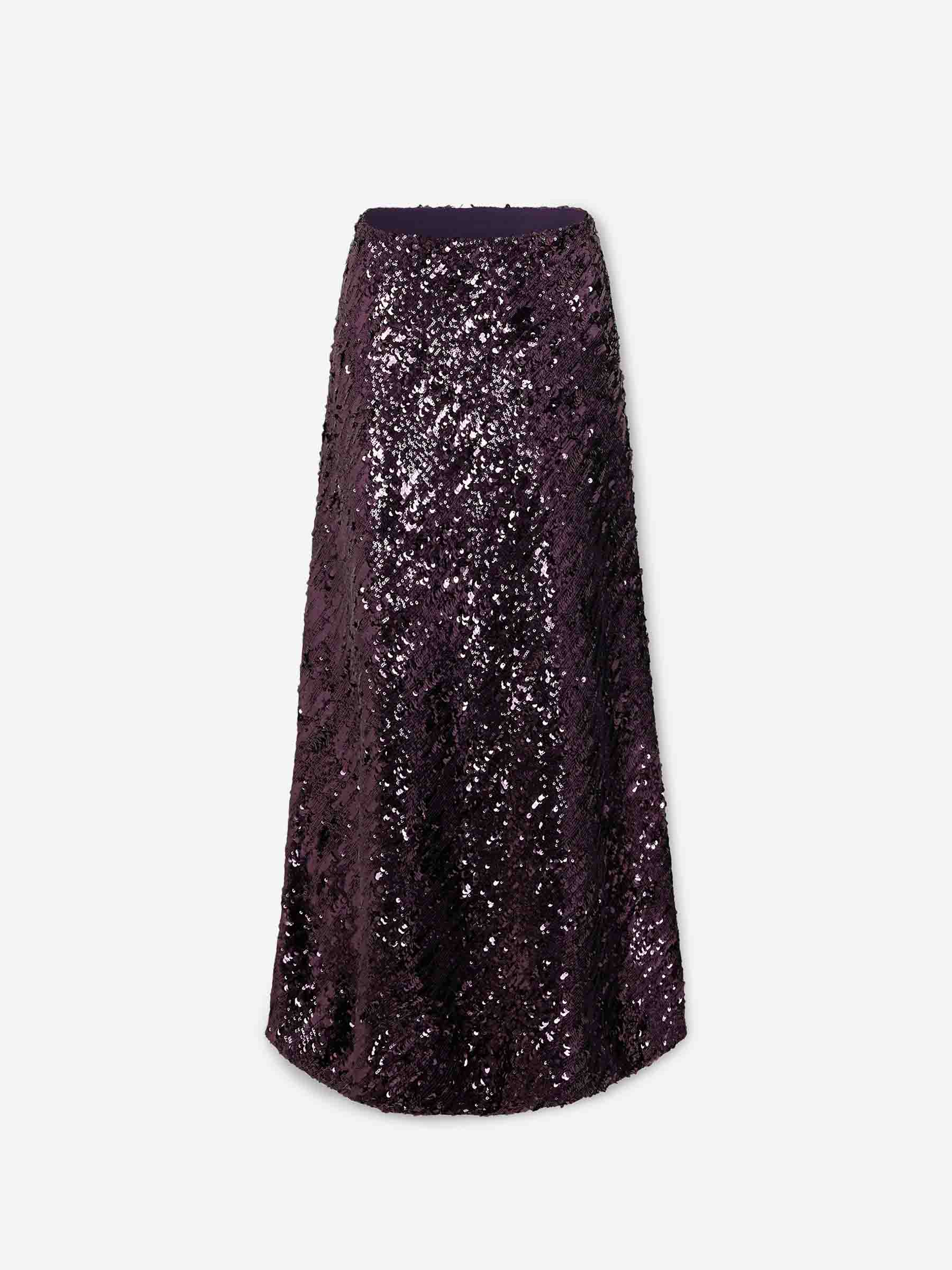 Outlet online Rabanne Mujer Falda Midi Sequin color Violeta sku 750-001701 01 - Foto 1