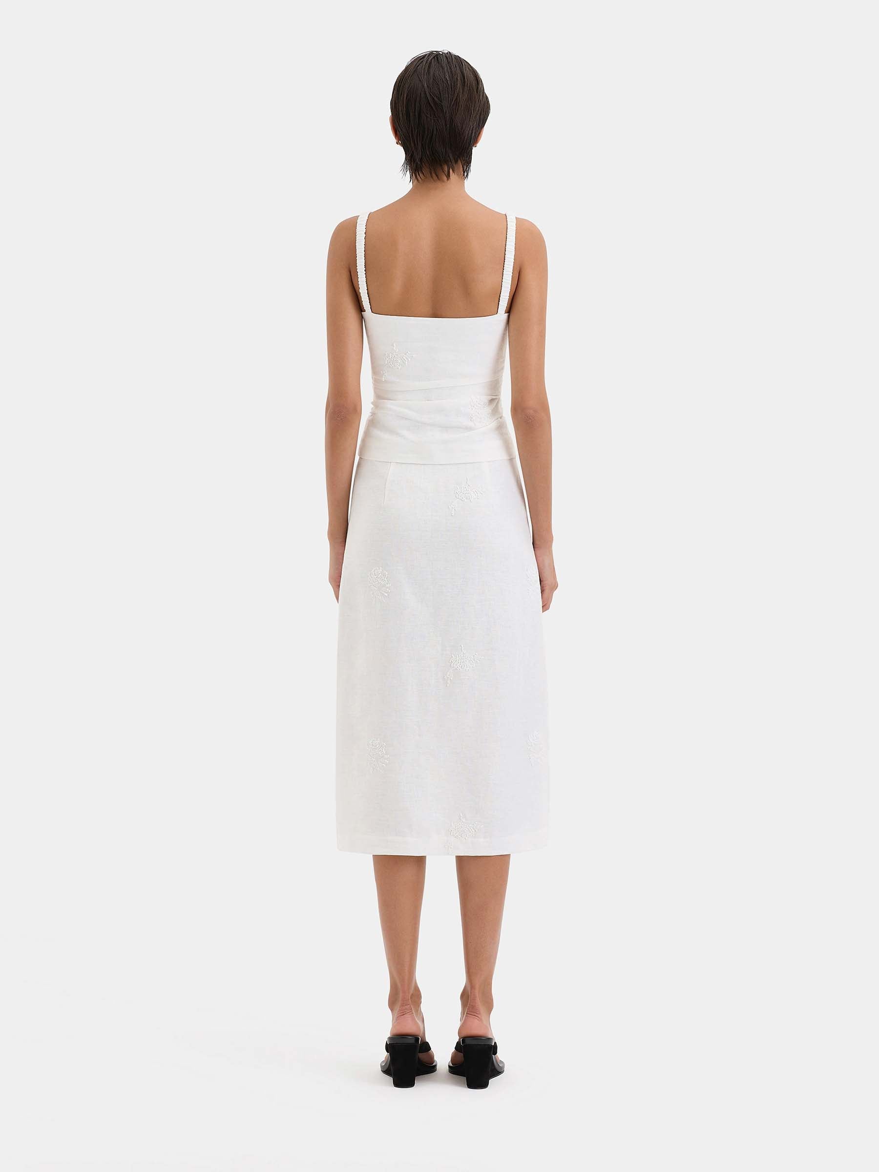 Outlet online SIR. Mujer Falda Midi Alessandra color Blanco sku 750-001707 01 - Foto 3