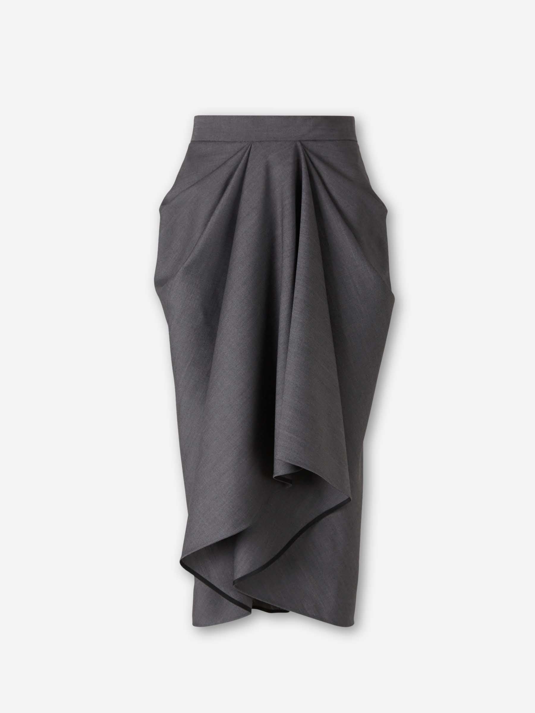 Outlet online Givenchy Mujer Falda Midi Drapeada color Gris sku 750-001727 01 - Foto 1