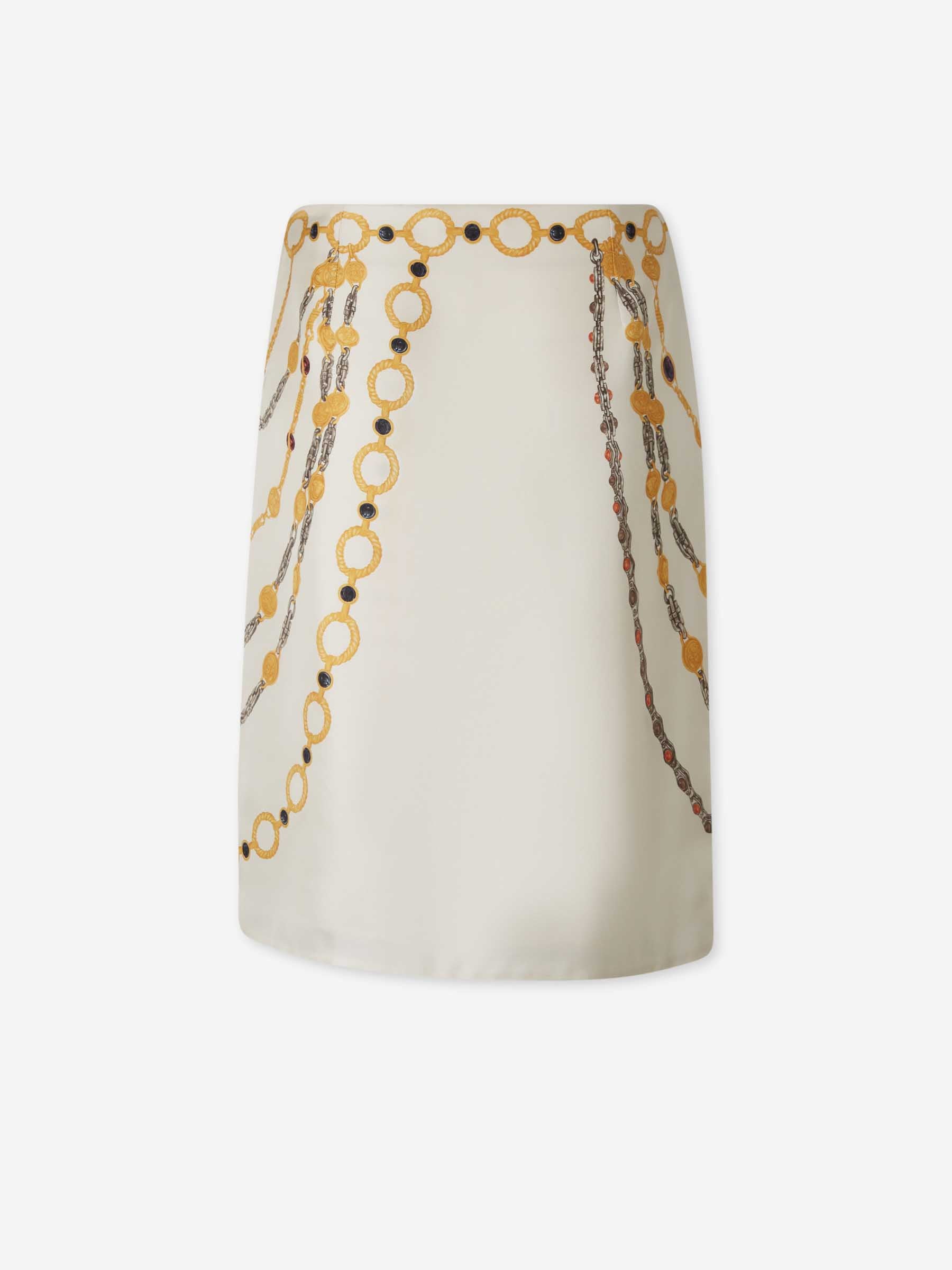 Outlet online Versace Mujer Falda Tubo Estampada color Marfil sku 750-001762 01 - Foto 3