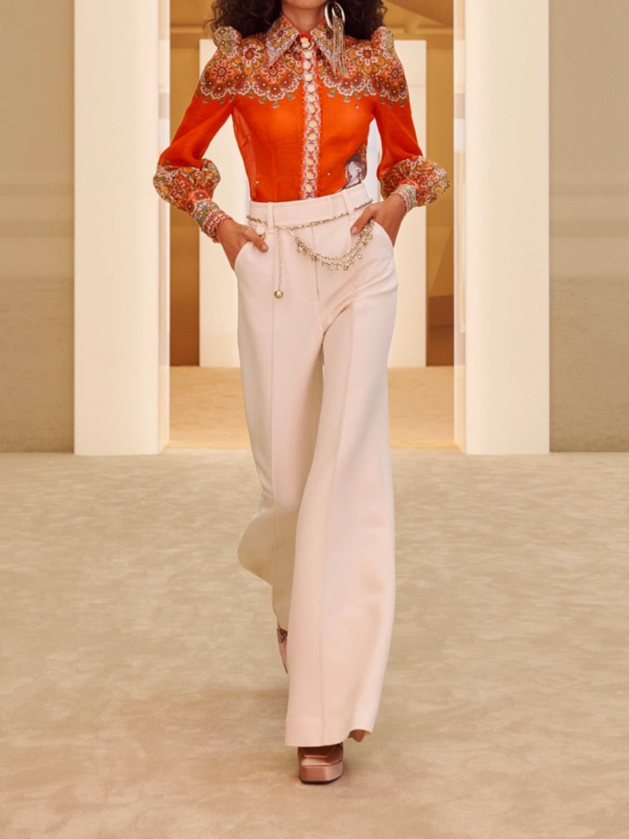 Outlet online Zimmermann Mujer Pantalones Anchos Kaleidoscope color Beis sku 761-003025 02 - Foto 10