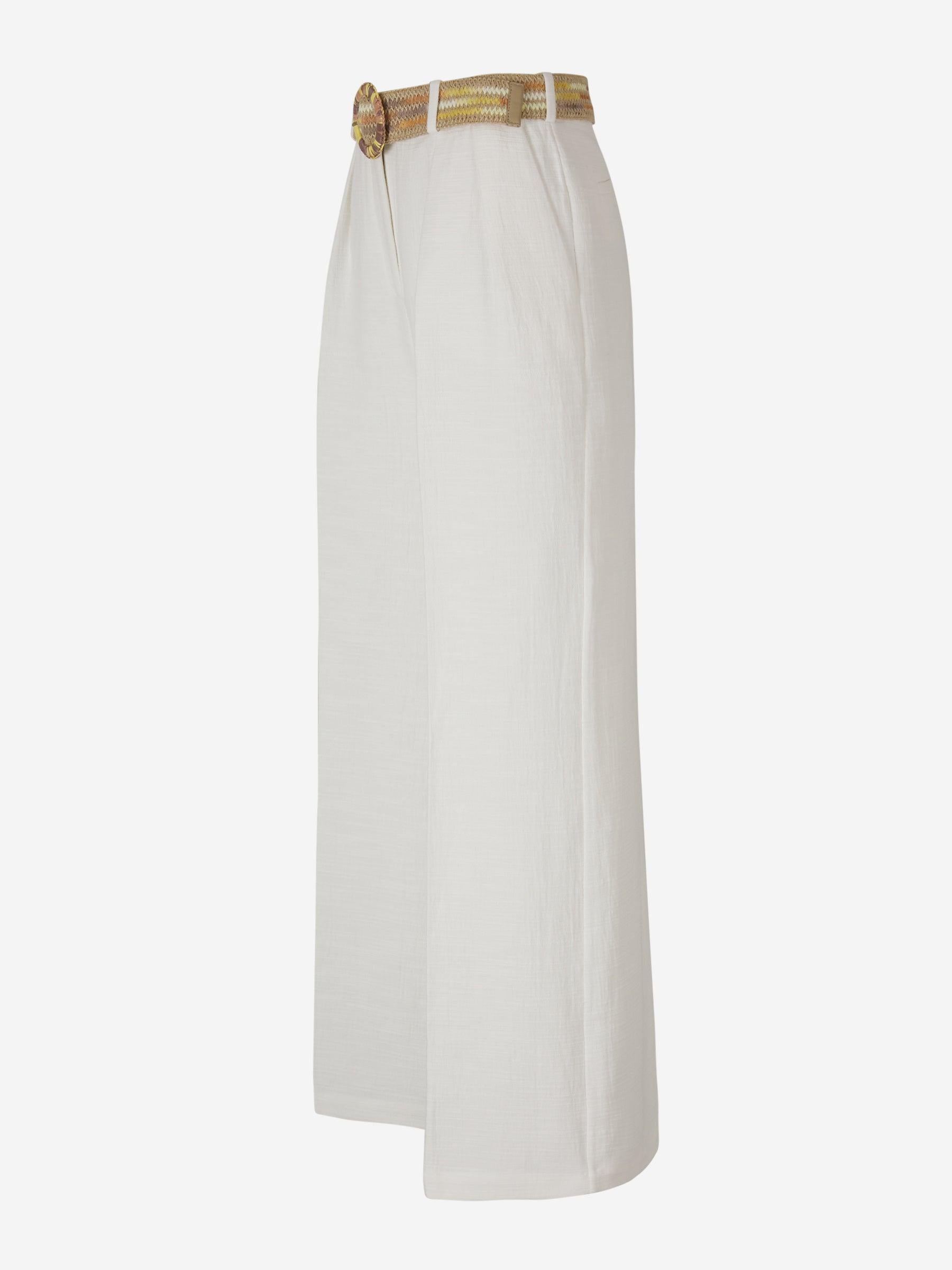 Outlet online Zimmermann Mujer Pantalones Devi Tuck color Marfil sku 761-003285 01 - Foto 2