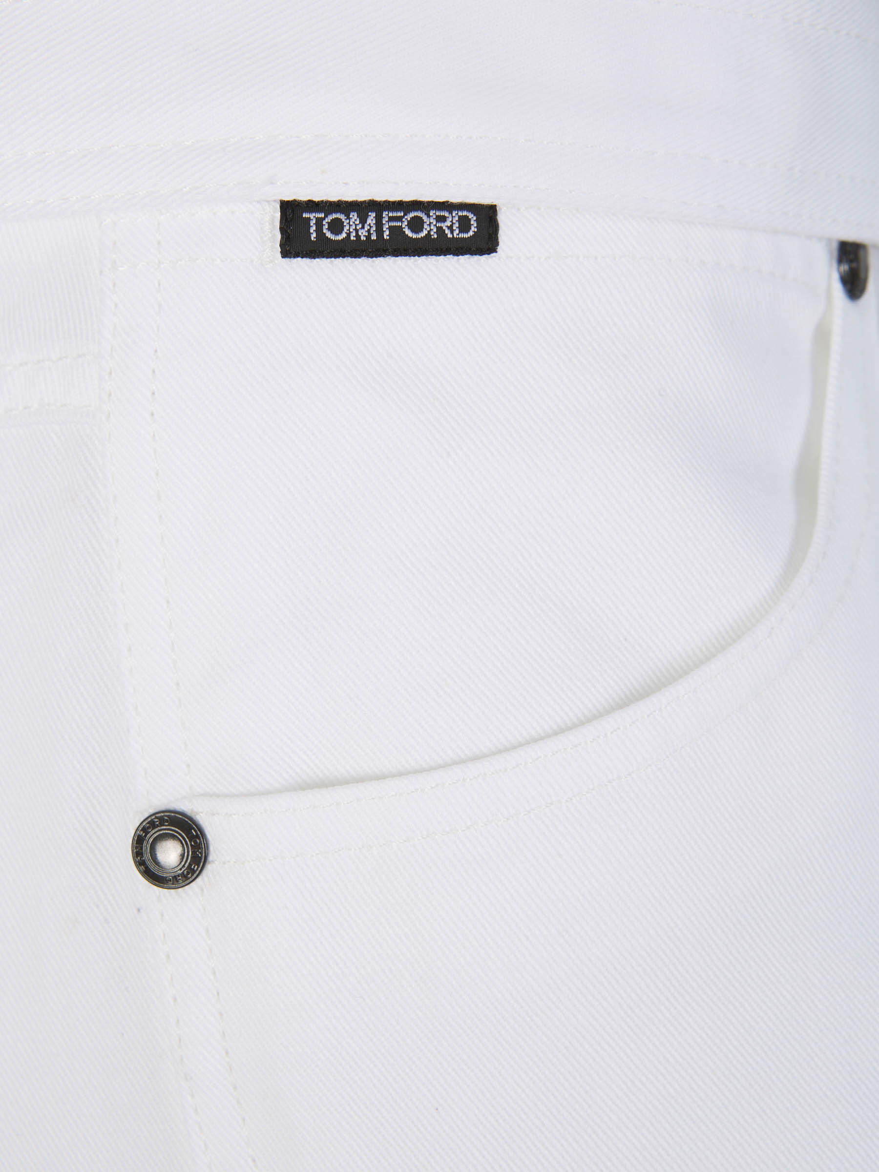 Outlet online Tom Ford Mujer Jeans Algodón Cinturón color Blanco sku 761-003376 01 - Foto 3