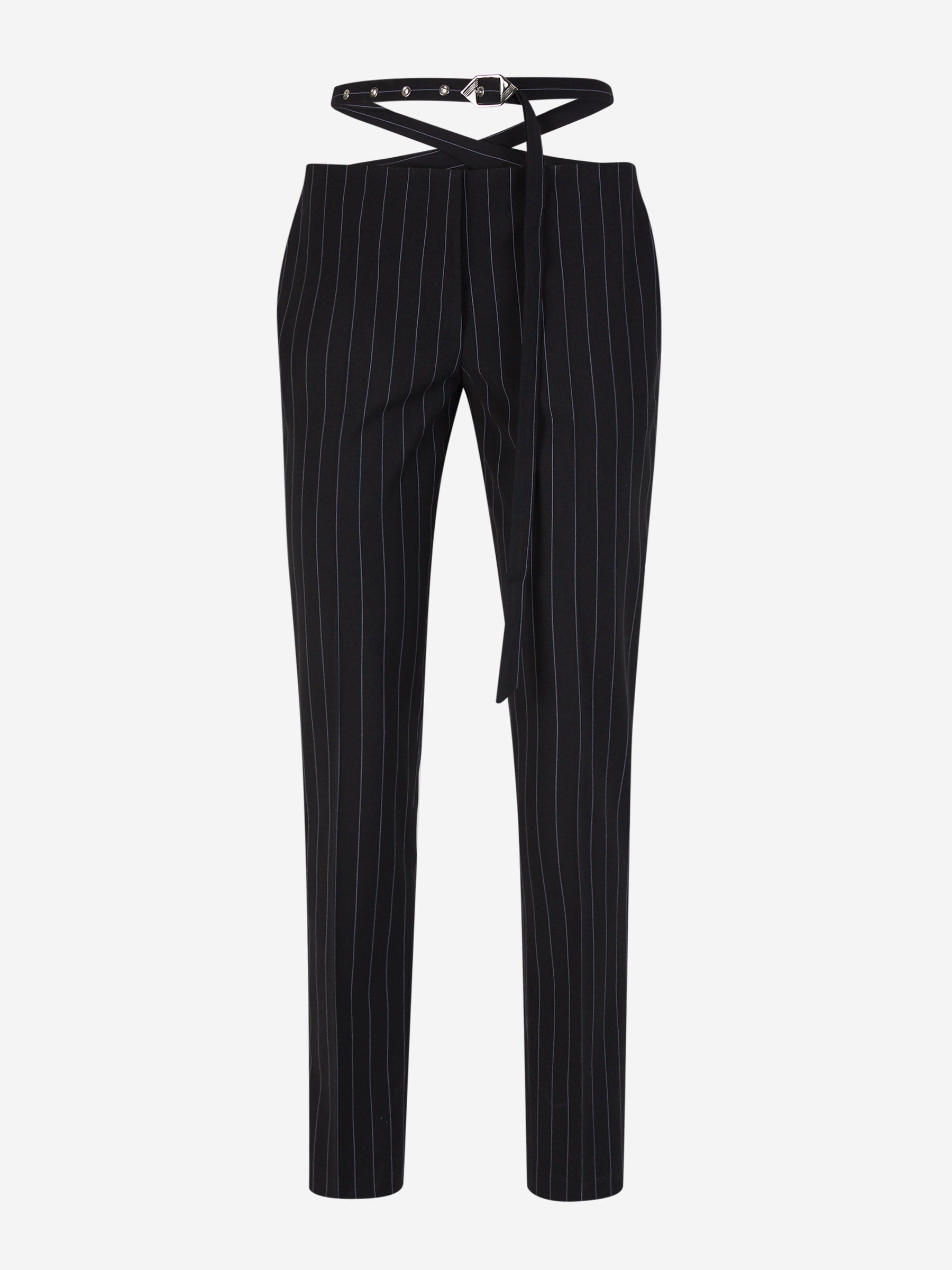 Outlet online The Attico Mujer Pantalones Cinturón Rayas color Azul Noche sku 761-003421 01 - Foto 1