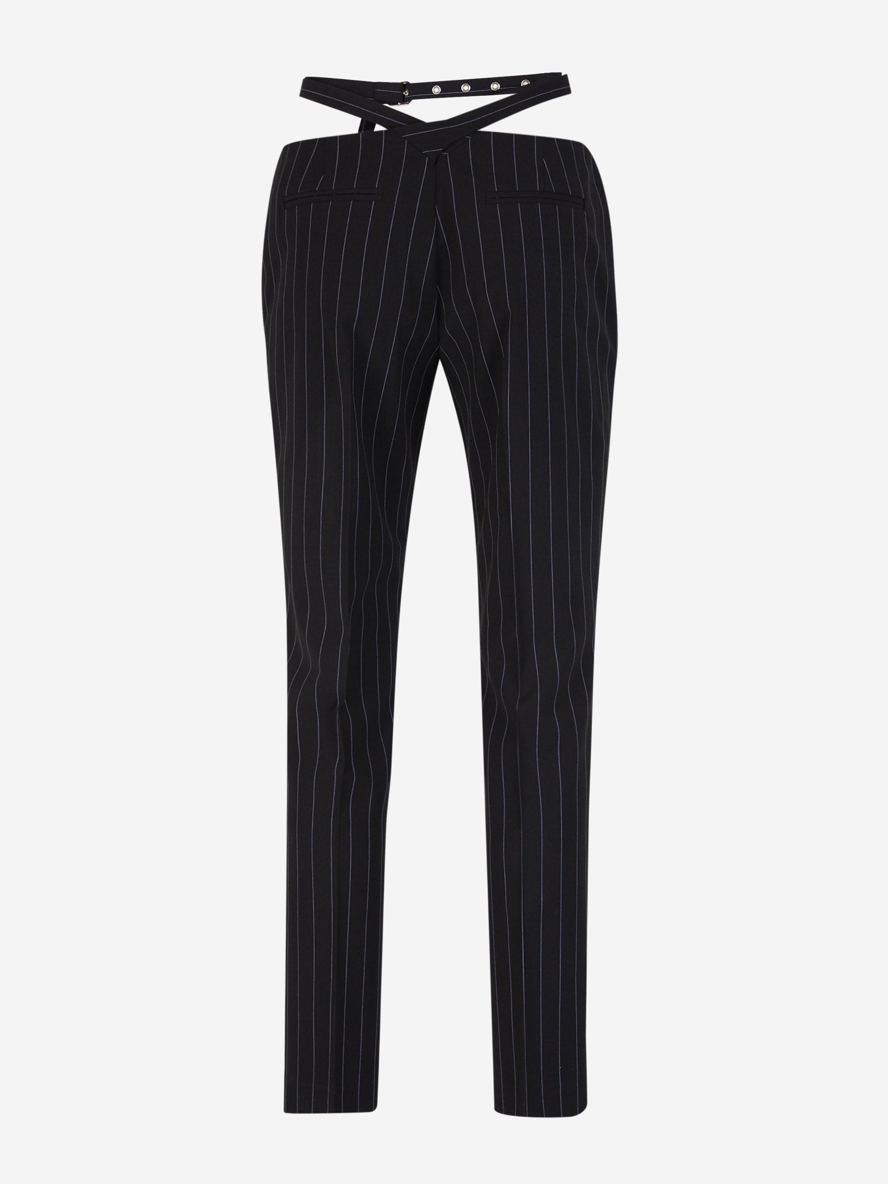Outlet online The Attico Mujer Pantalones Cinturón Rayas color Azul Noche sku 761-003421 01 - Foto 3