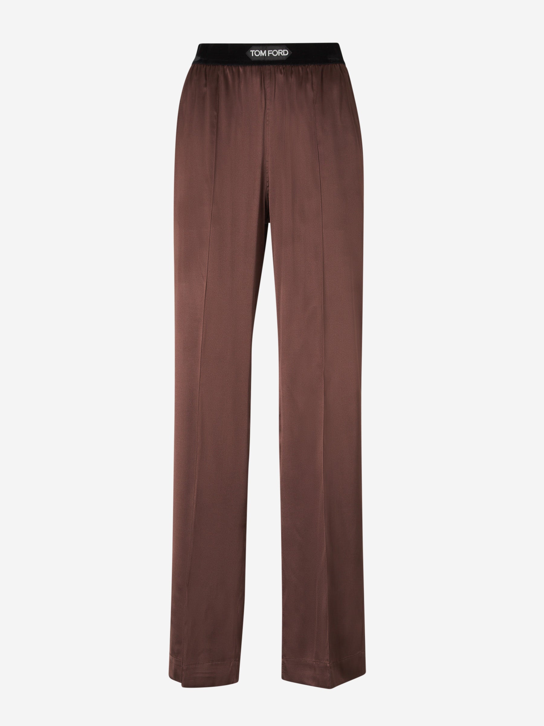 Outlet online Tom Ford Mujer Pantalones Satén Logo color Marron Oscuro sku 761-003575 01 - Foto 1