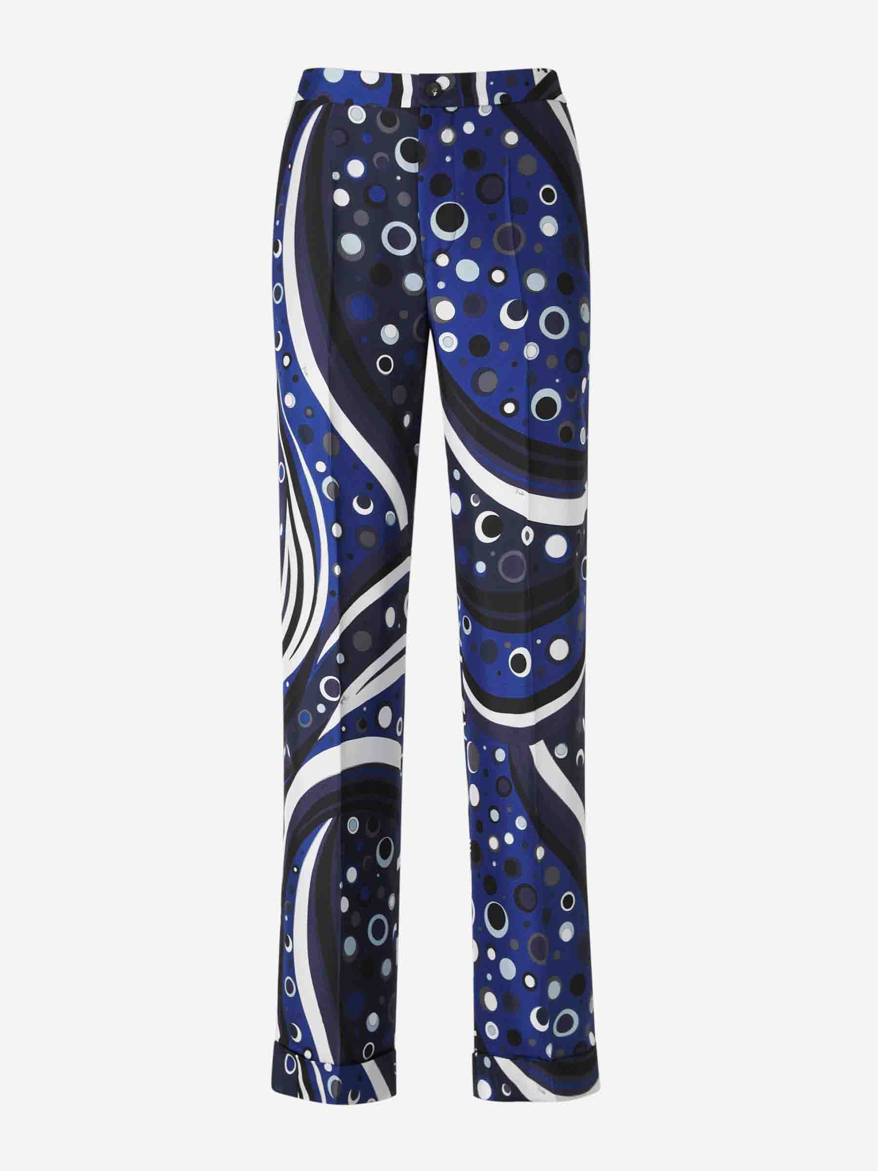 Outlet online Pucci Mujer Pantalones Motivo Fontane color Azul Cobalto sku 761-003667 01 - Foto 1