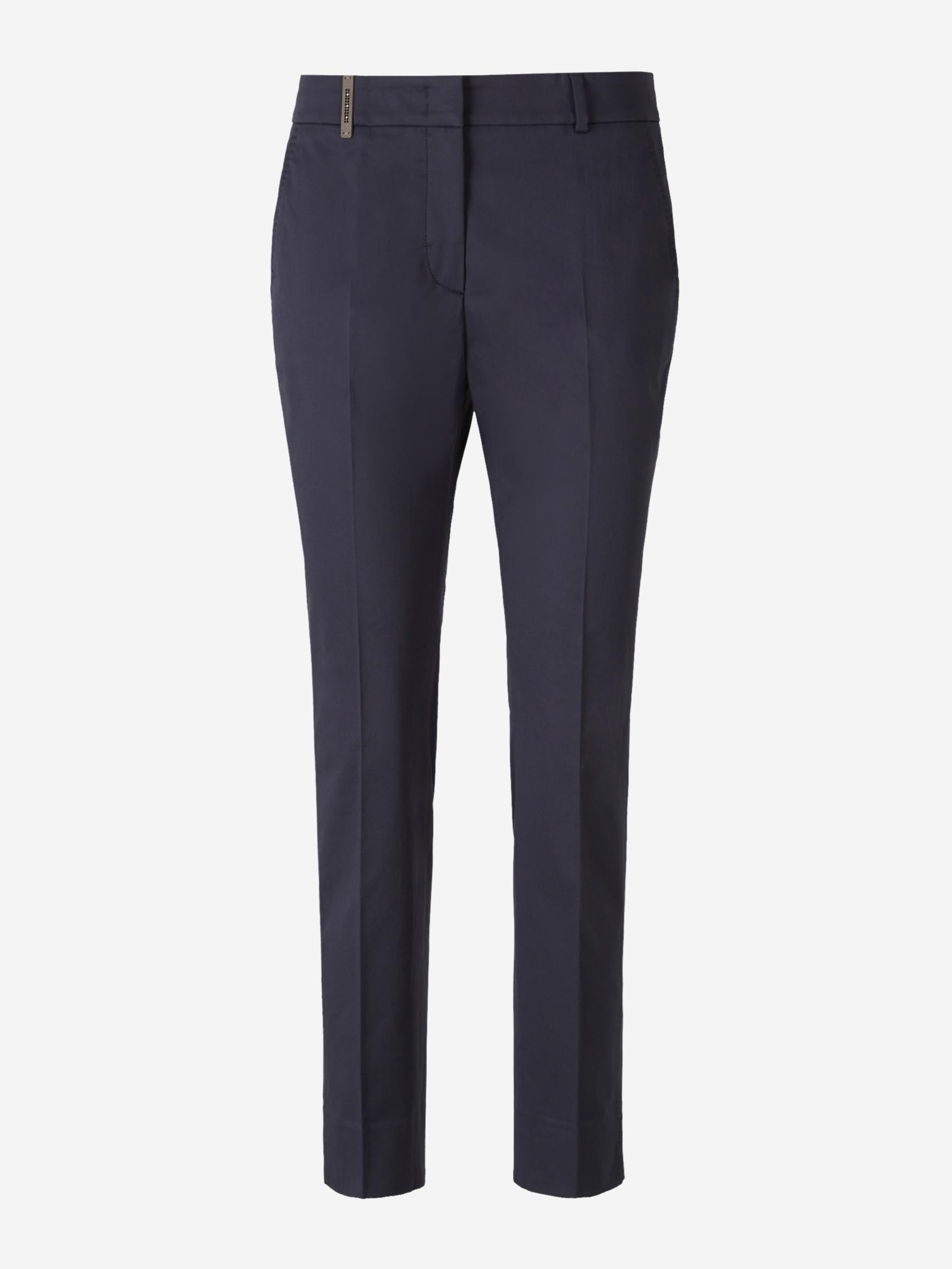Peserico Mujer Barcelona Pantalones Formales 4718 color Azul Noche sku 761-003698 02 - Foto 1