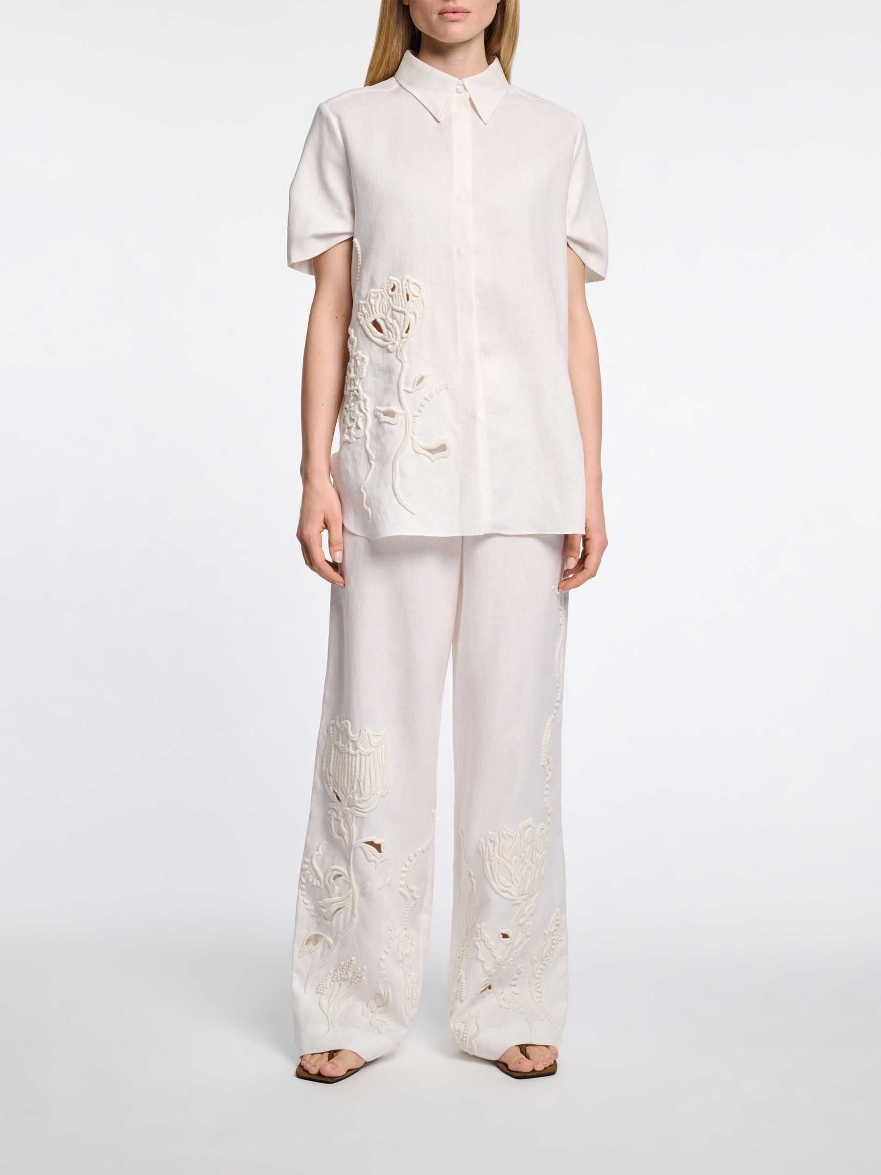 Dorothee Schumacher Mujer Barcelona Pantalones Bordado Lino color Blanco sku 761-003778 01 - Foto 2