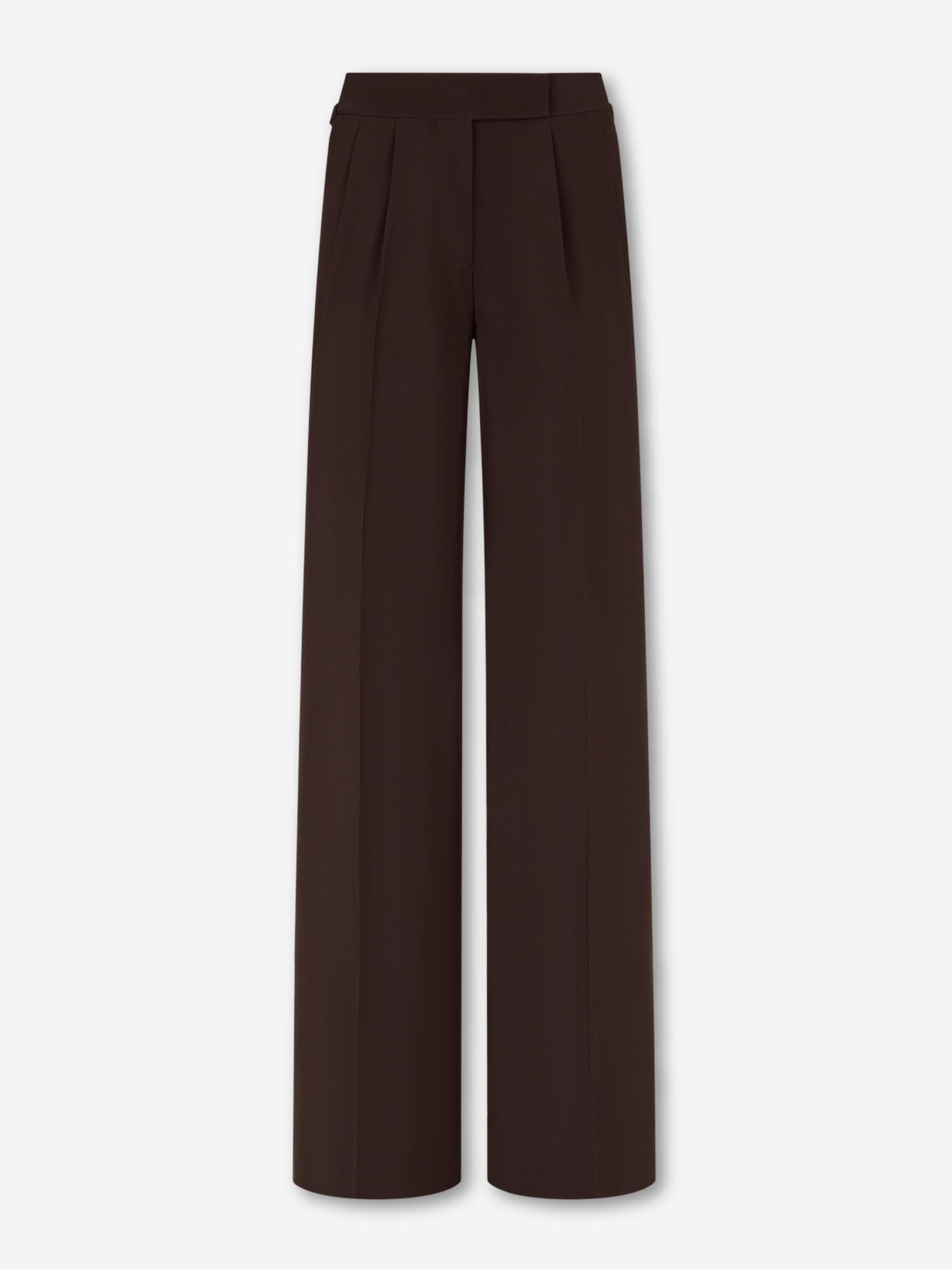 Outlet online Tom Ford Mujer Pantalones Anchos Doble Pinza color Marrón Oscuro sku 761-003895 01 - Foto 1