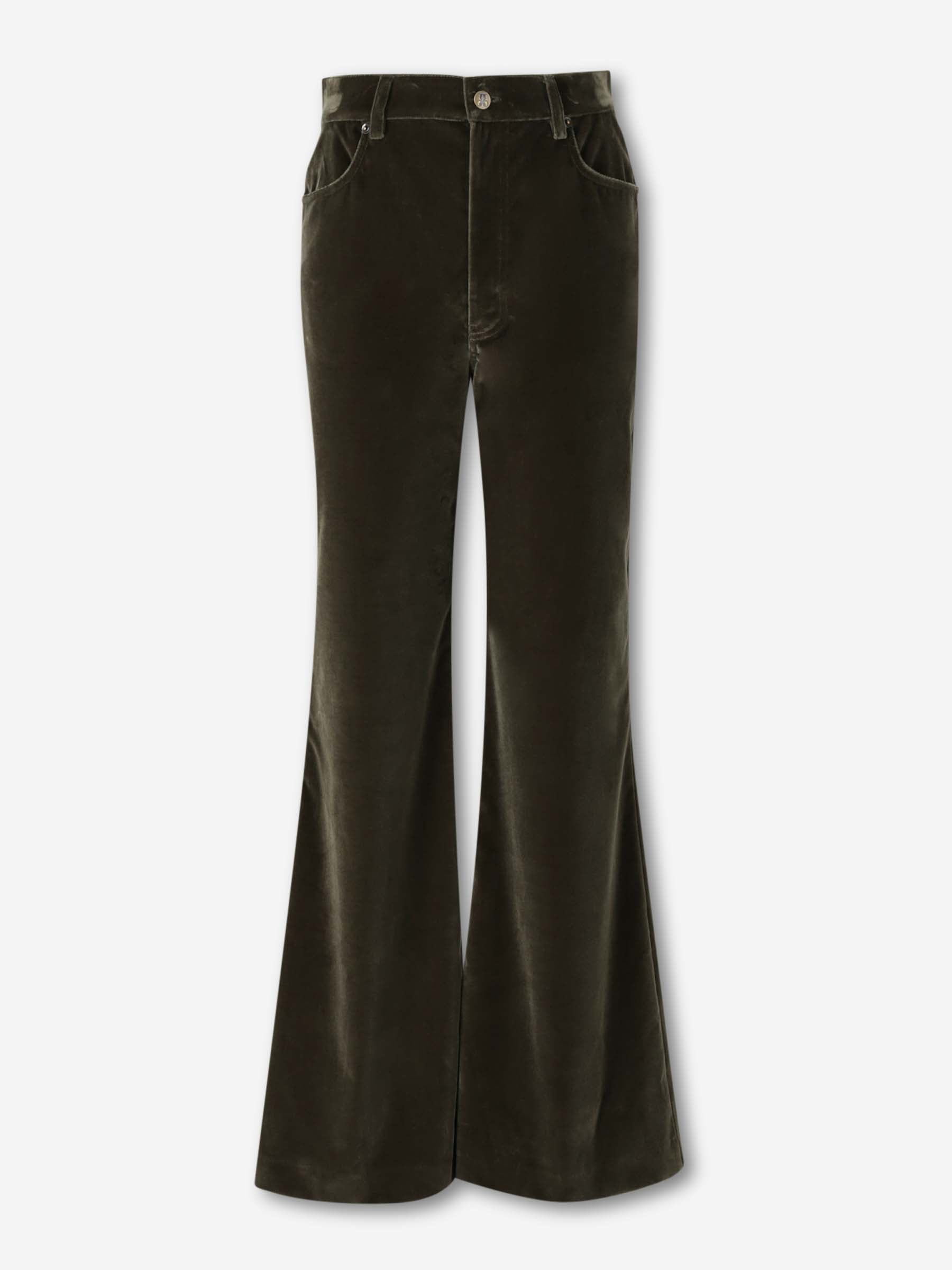 Outlet online LaDoubleJ Mujer Pantalones Flared Terciopelo color Verde sku 761-003938 01 - Foto 1