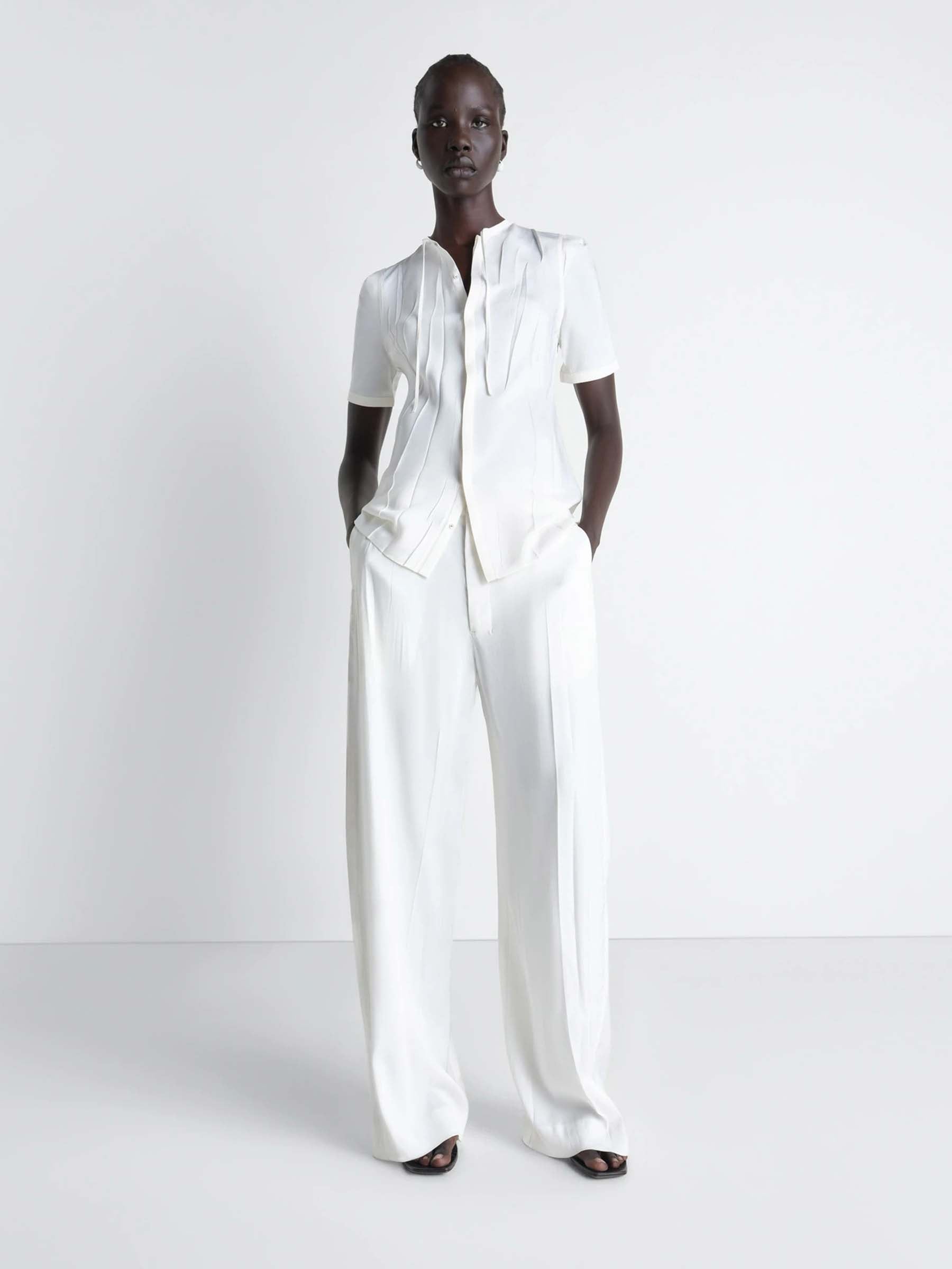 Lemaire Mujer Barcelona Pantalones Pliegues color Blanco sku 761-004084 01 - Foto 2