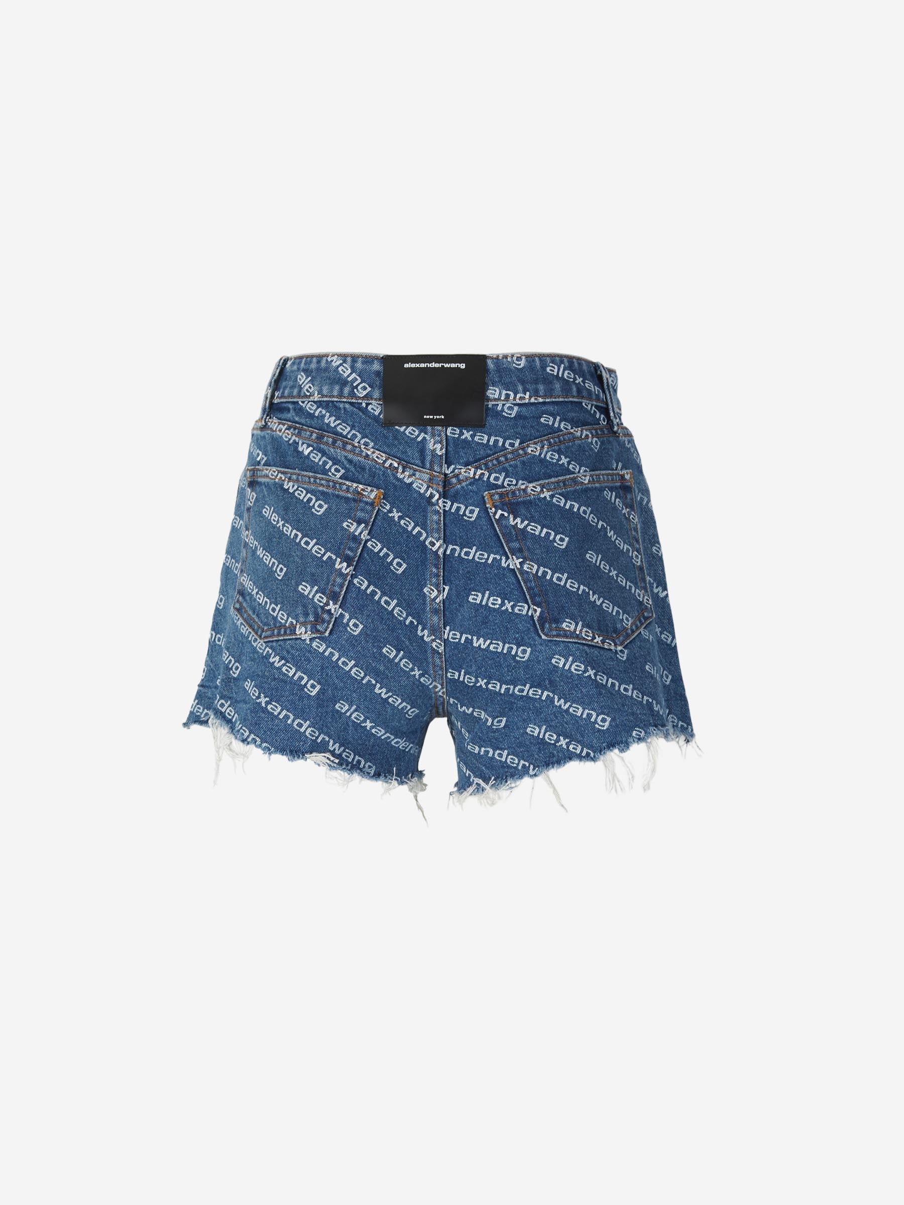 Outlet online Alexander Wang Mujer Shorts Denim Logo color Azul Denim sku 762-000435 01 - Foto 2