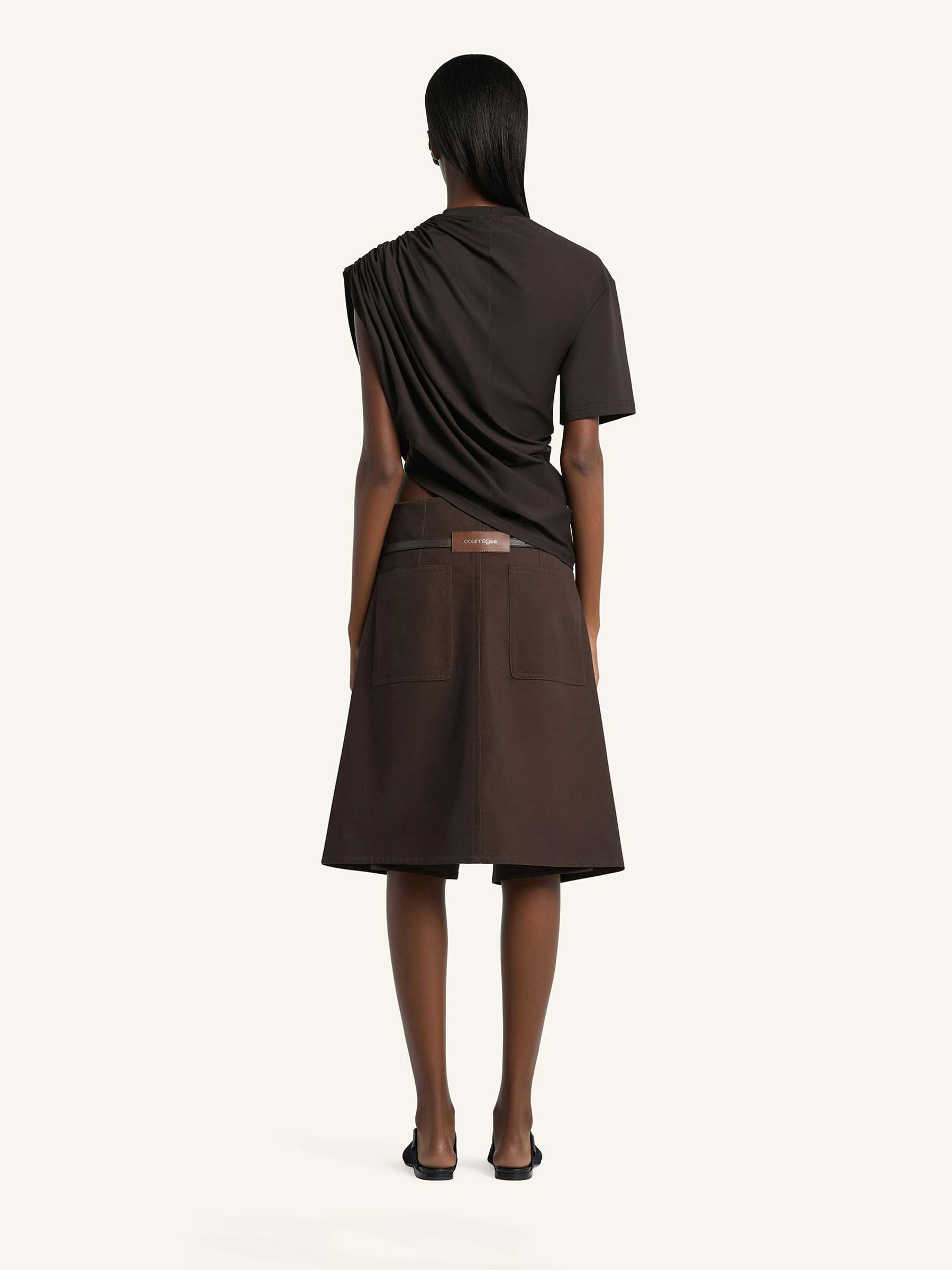 Courrèges Mujer Barcelona Bermudas Rectas color Marrón Oscuro sku 762-000544 00 - Foto 3