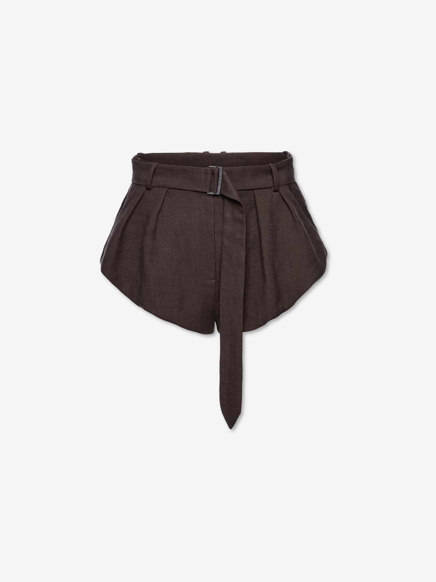 Magda Butrym Mujer Barcelona Shorts Anchos Lino color Marrón Oscuro sku 762-000559 01 - Foto 1