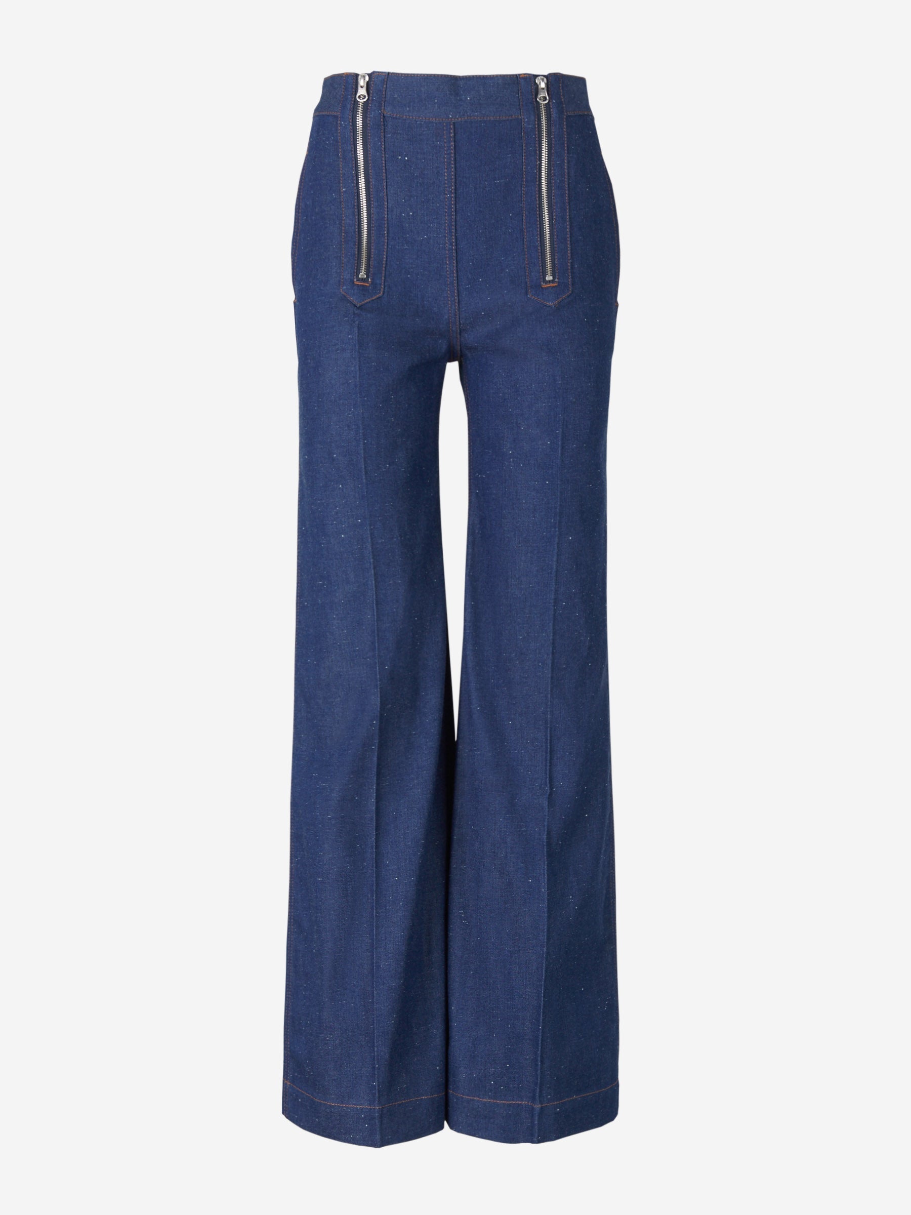 Outlet online Victoria Beckham Mujer Jeans Acampanados Cremalleras color Azul Cobalto sku 763-001387 01 - Foto 1