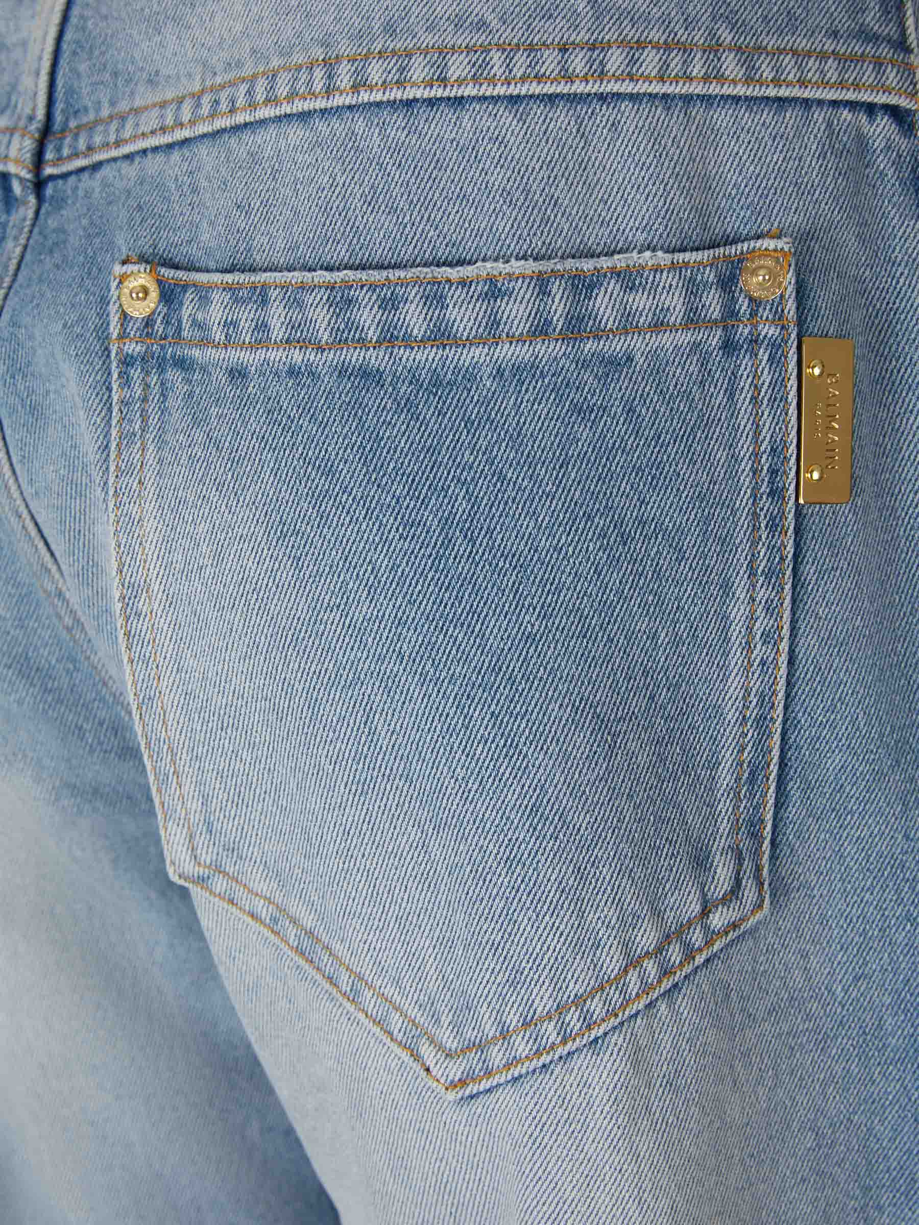 Outlet online Balmain Mujer Jeans Straight Algodón color Azul sku 763-001452 01 - Foto 4