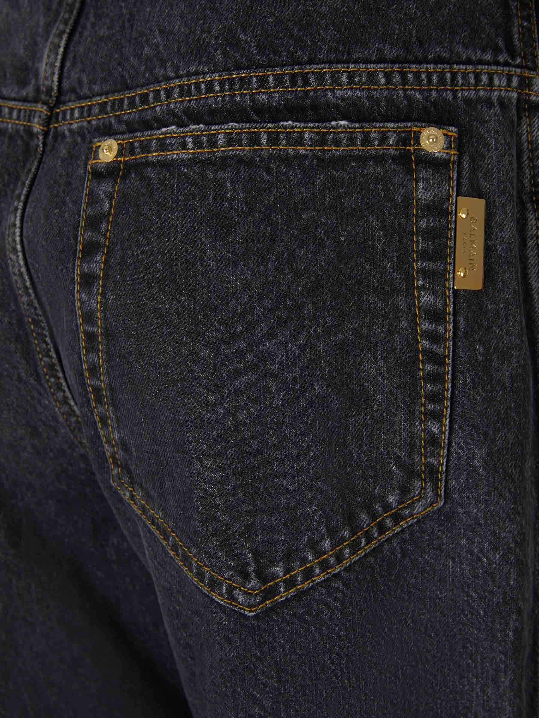 Outlet online Balmain Mujer Jeans Straight Algodón color Azul Noche sku 763-001452 02 - Foto 4