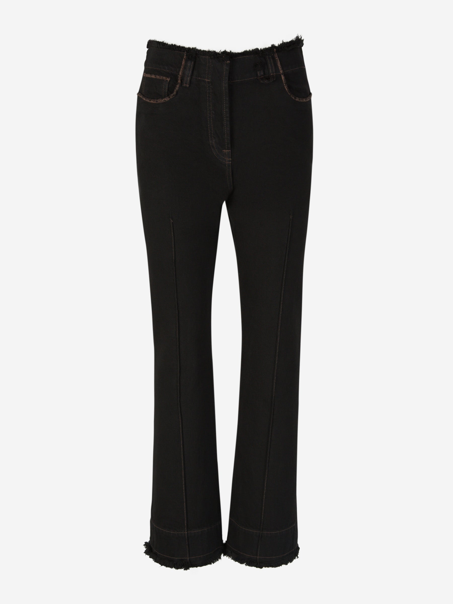 Outlet online Jacquemus Mujer Jeans Straight Deshilachado color Marrón Oscuro sku 763-001463 01 - Foto 1
