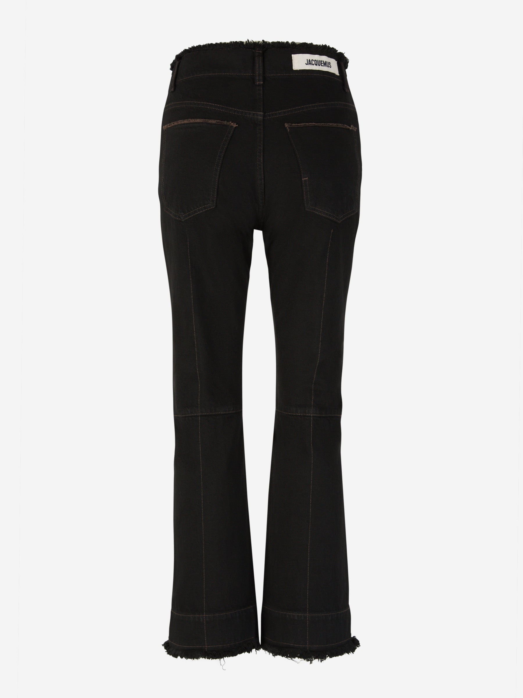 Outlet online Jacquemus Mujer Jeans Straight Deshilachado color Marrón Oscuro sku 763-001463 01 - Foto 3