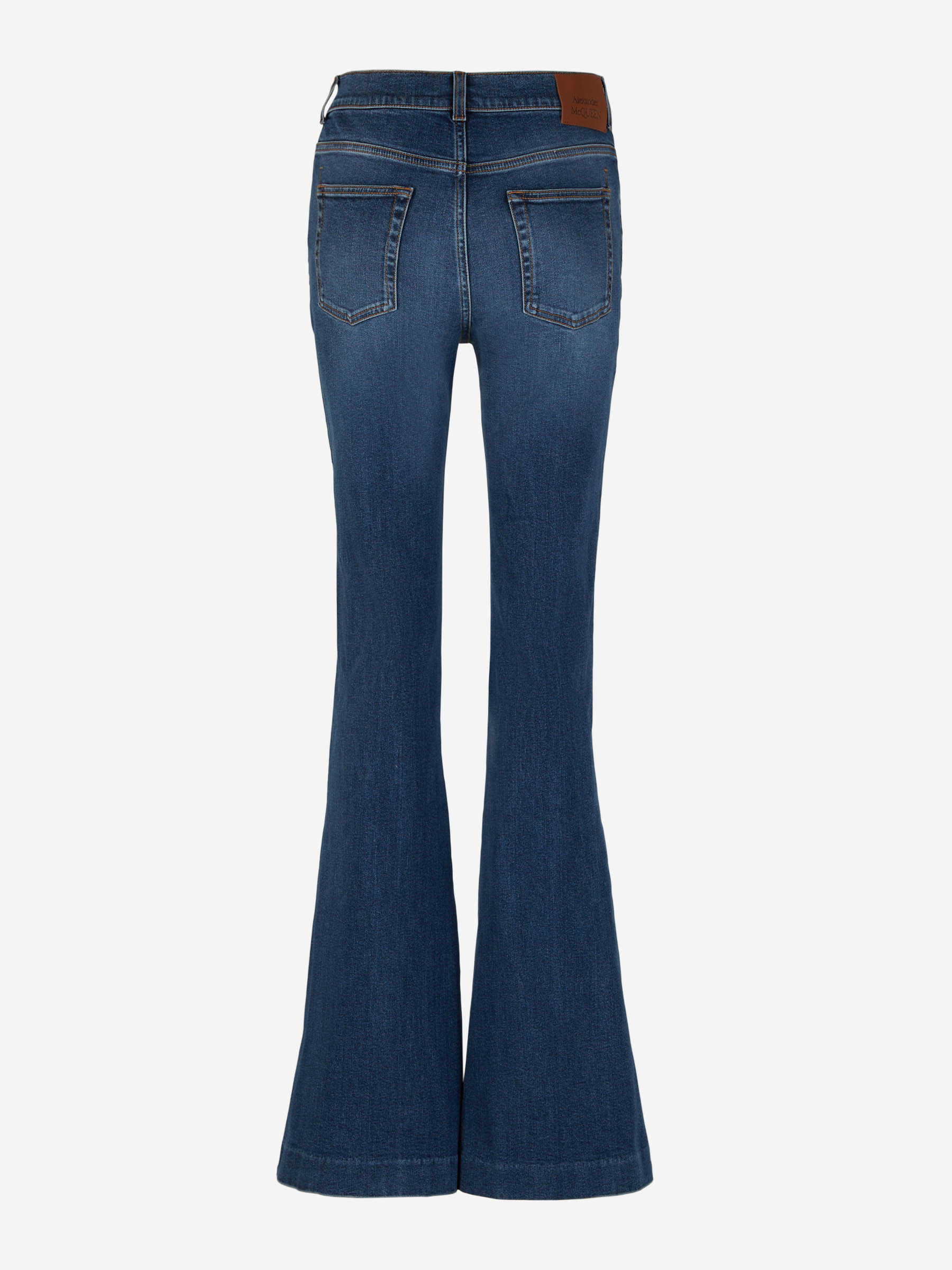 Outlet online McQueen Mujer Jeans Flare Algodón color Azul Denim sku 763-001508 01 - Foto 3