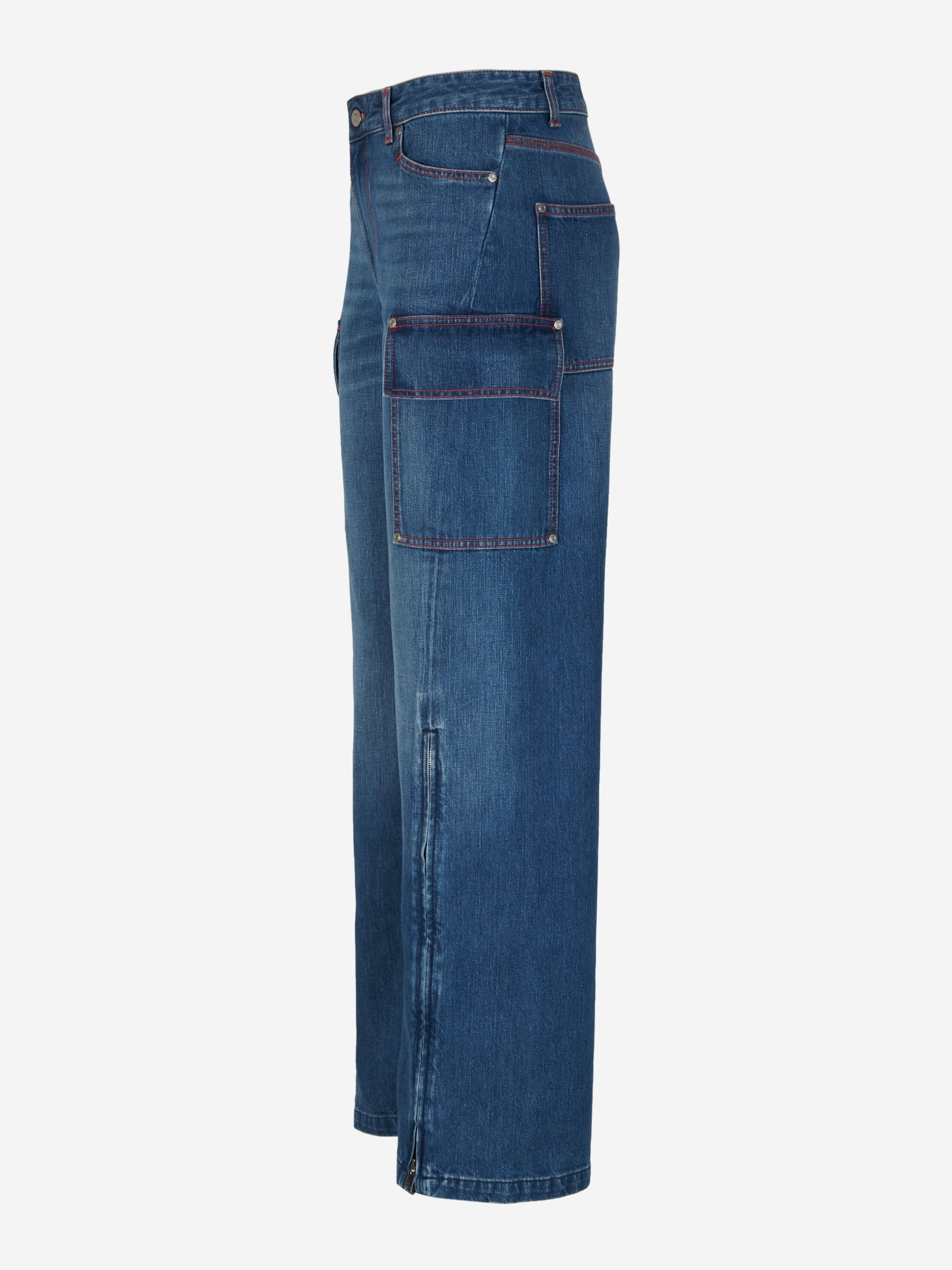 Outlet online Stella McCartney Mujer Jeans Cargo Cremallera color Azul Denim sku 763-001515 01 - Foto 3