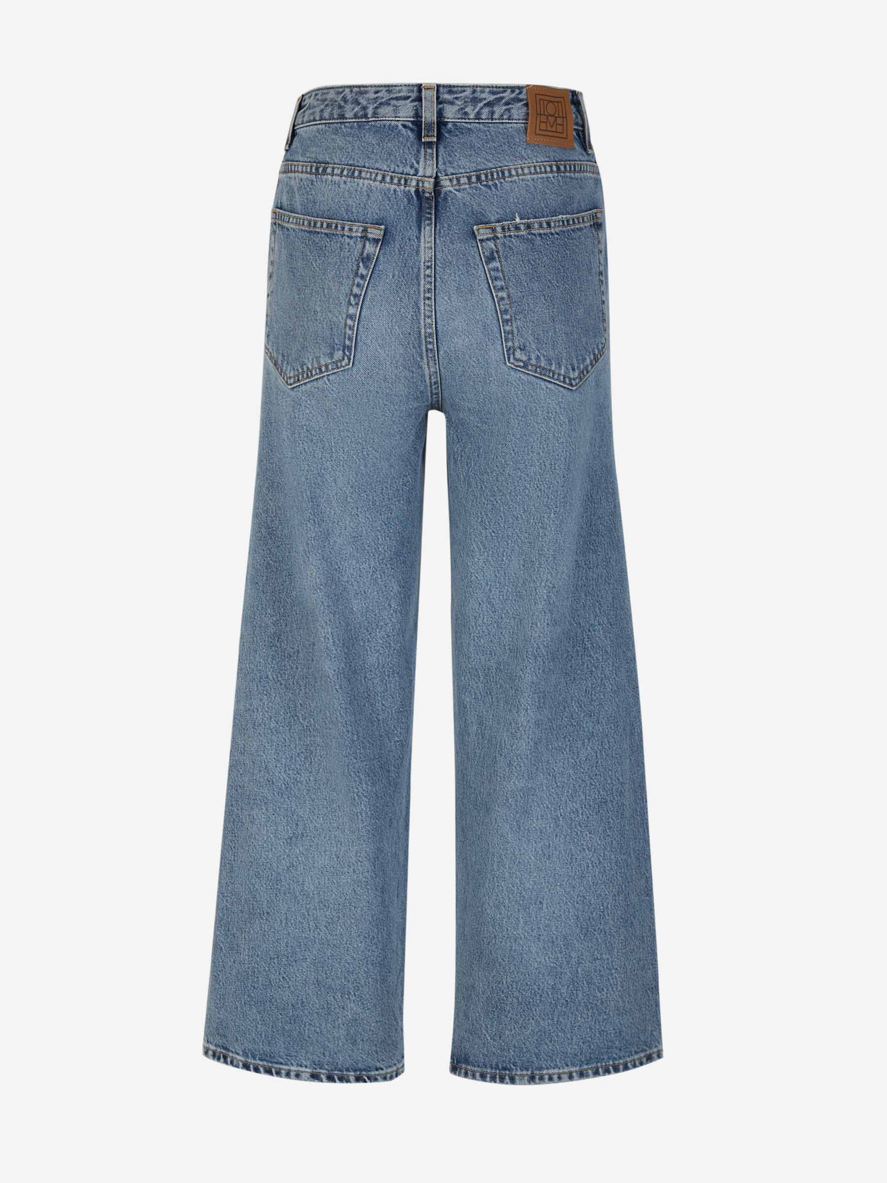 Outlet online TOTEME Mujer Jeans Wide Leg Algodón color Azul Denim sku 763-001516 01 - Foto 3