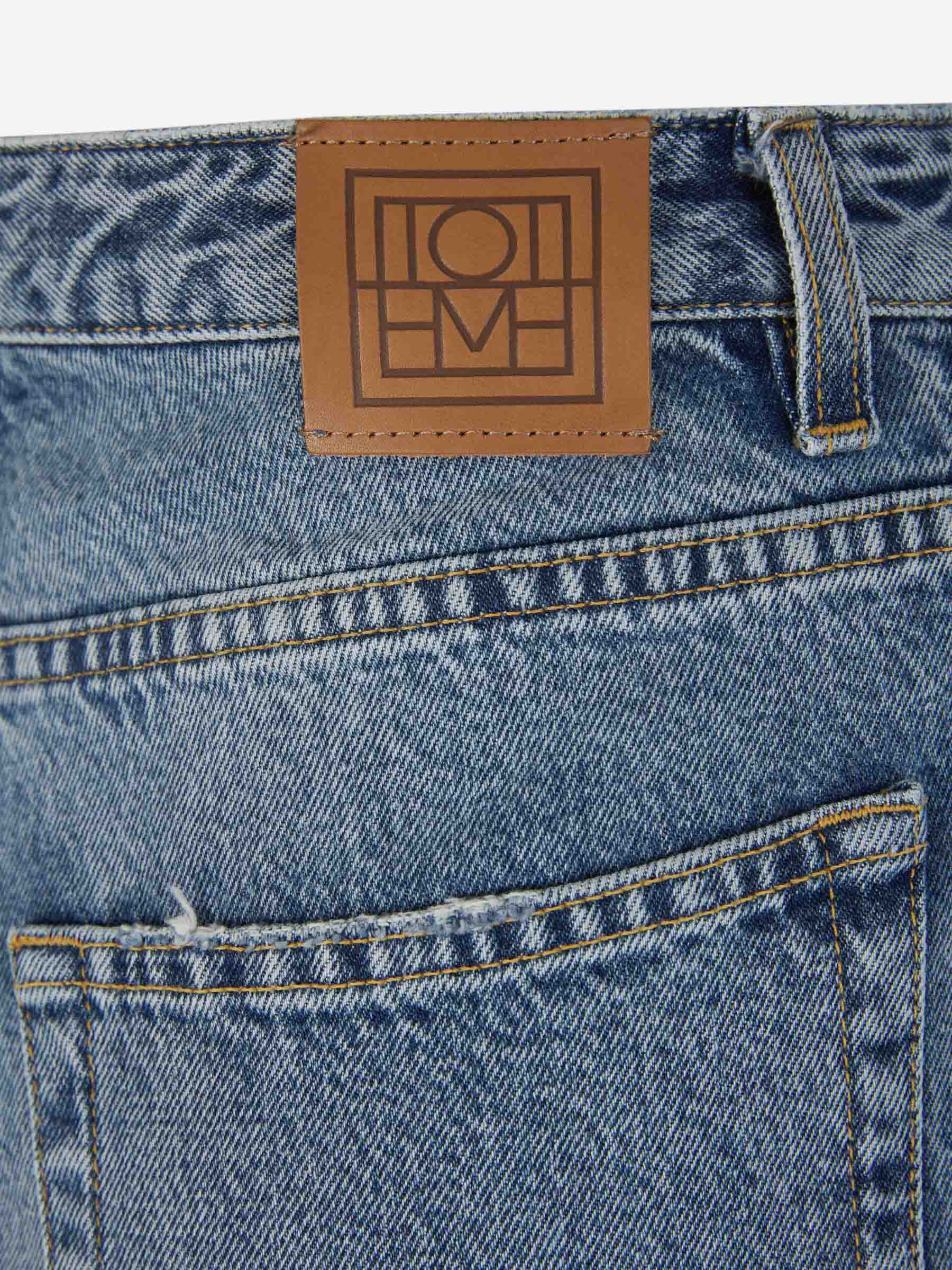 Outlet online TOTEME Mujer Jeans Wide Leg Algodón color Azul Denim sku 763-001516 01 - Foto 6