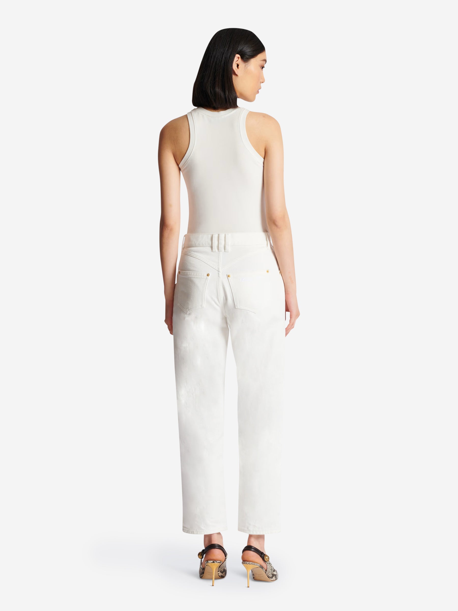 Outlet online Balmain Mujer Jeans Slim Fit color Blanco sku 763-001627 01 - Foto 5