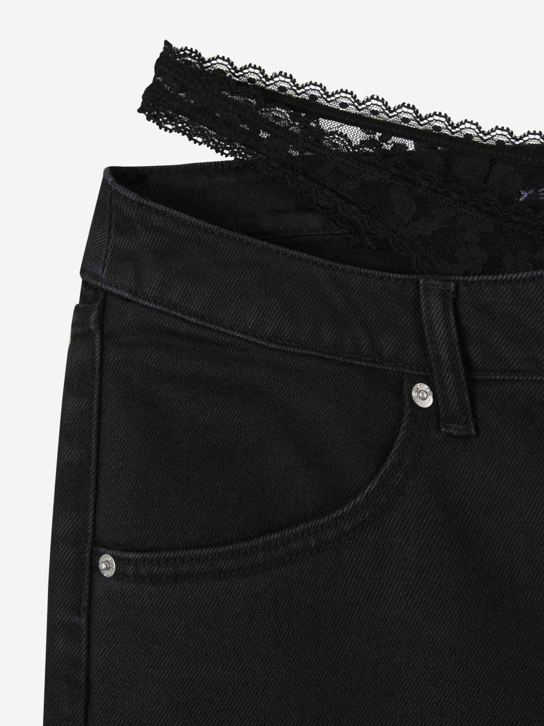 Outlet online Alexander Wang Mujer Jeans Straight Algodón color Negro sku 763-001639 01 - Foto 3