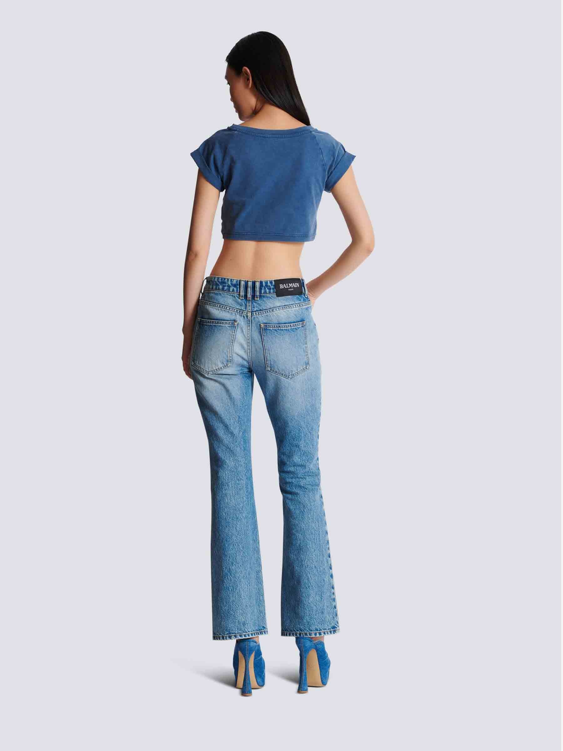 Outlet online Balmain Mujer Jeans Flare Algodón color Azul Denim Claro sku 763-001648 00 - Foto 3
