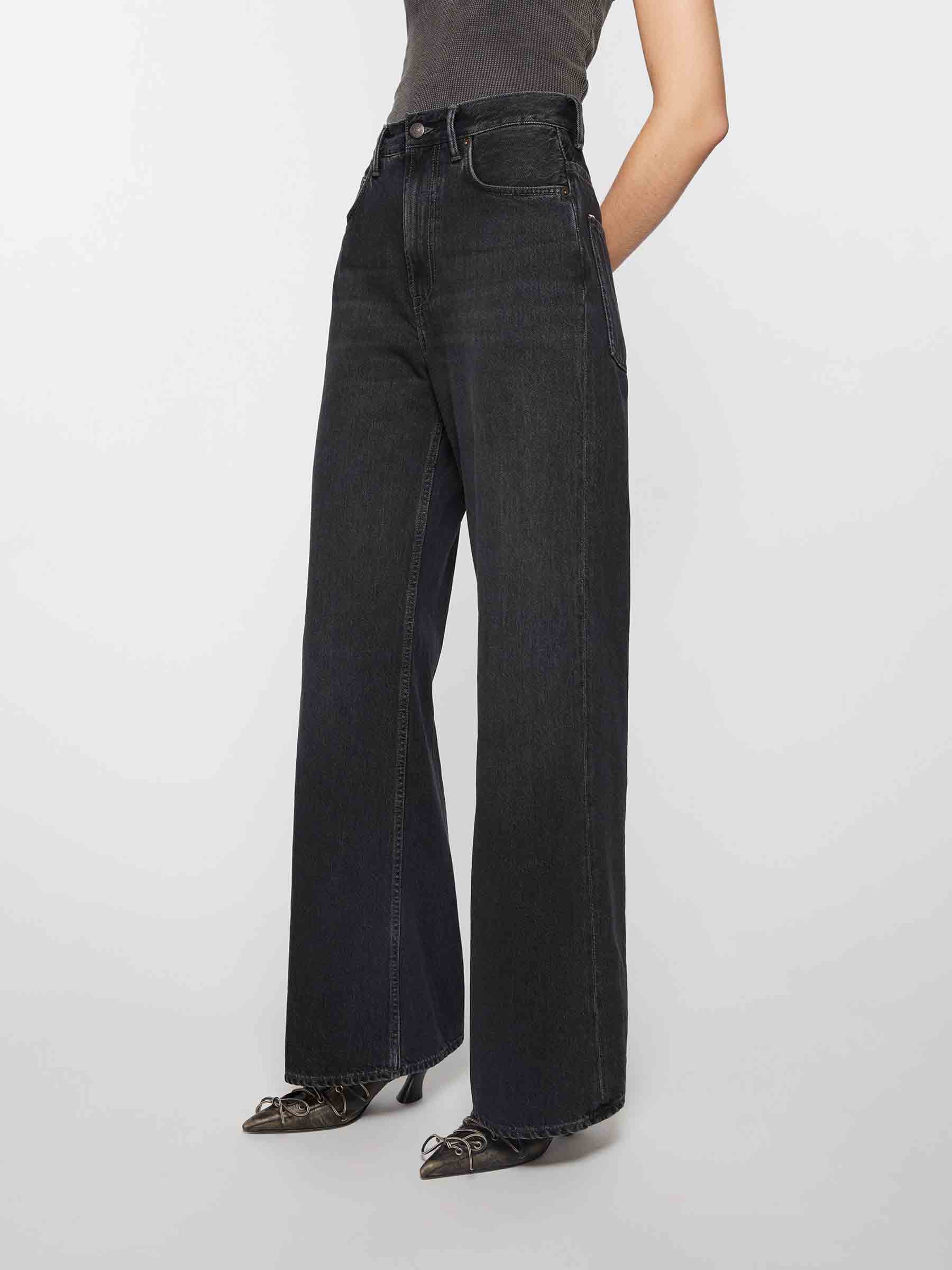 Outlet online Acne Studios Mujer Jeans Wide Leg color Negro sku 763-001698 01 - Foto 4